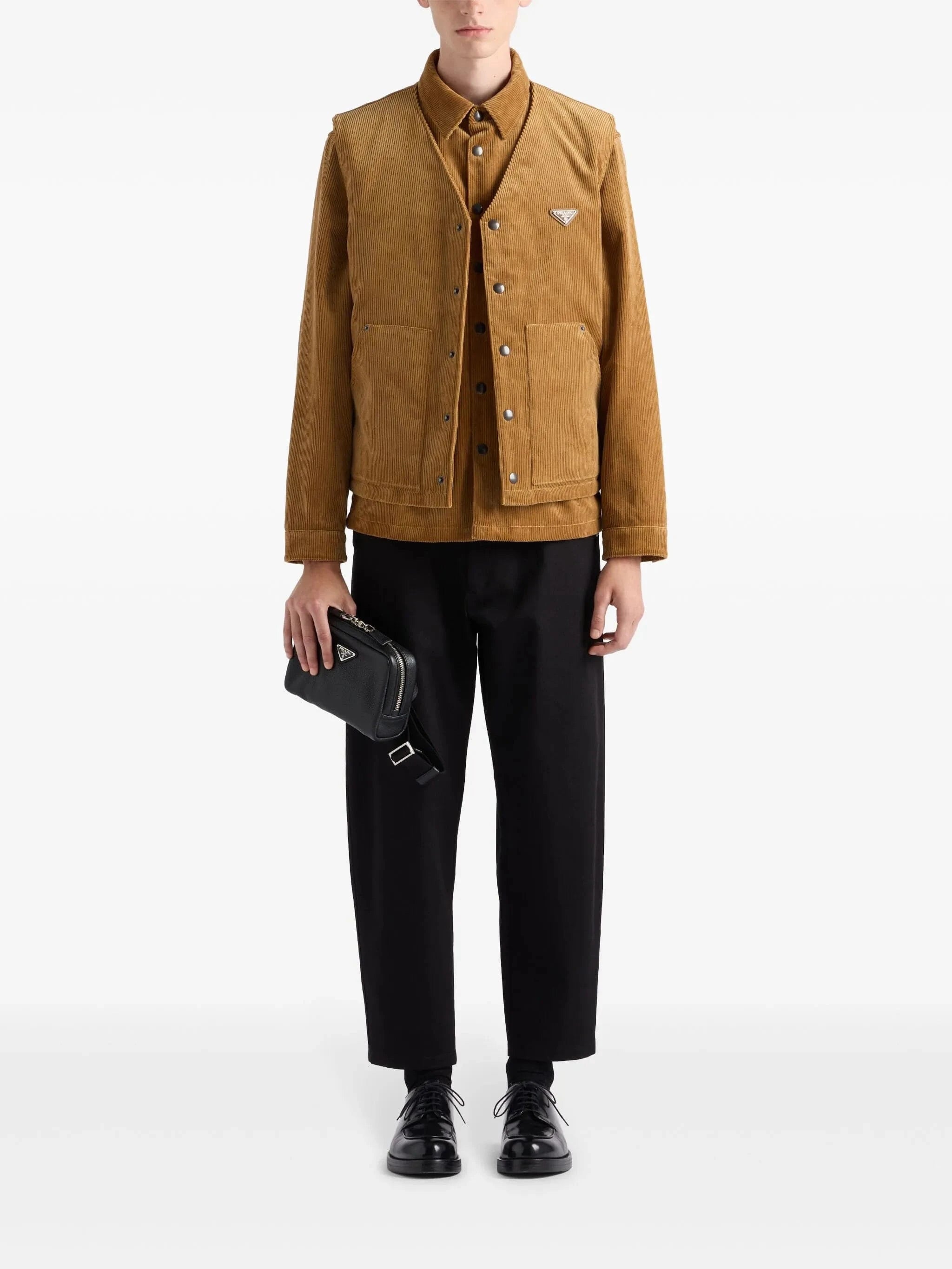 Prada Triangle-Logo Tapered Trousers