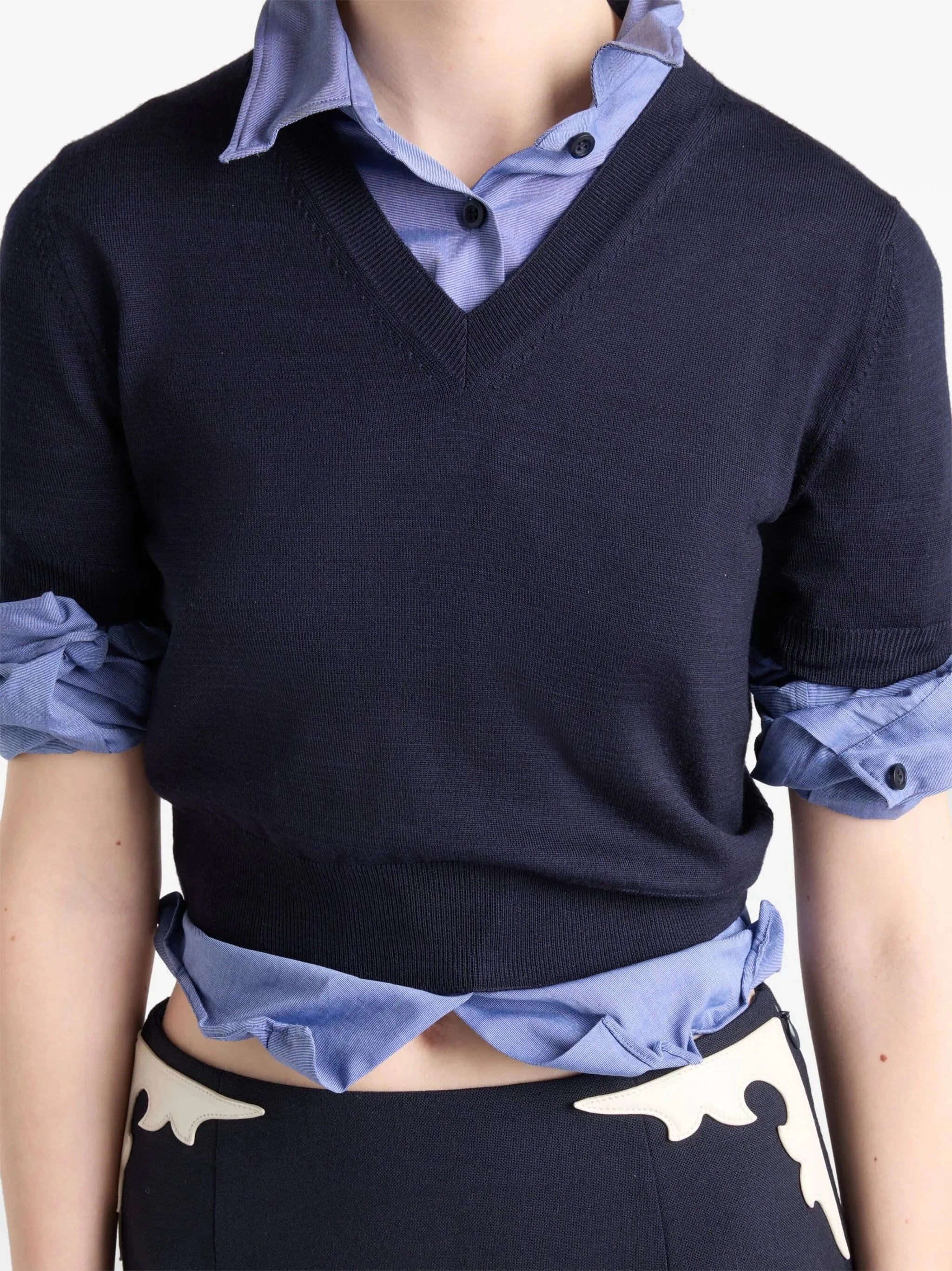 Prada V-Neck Wool Sweater