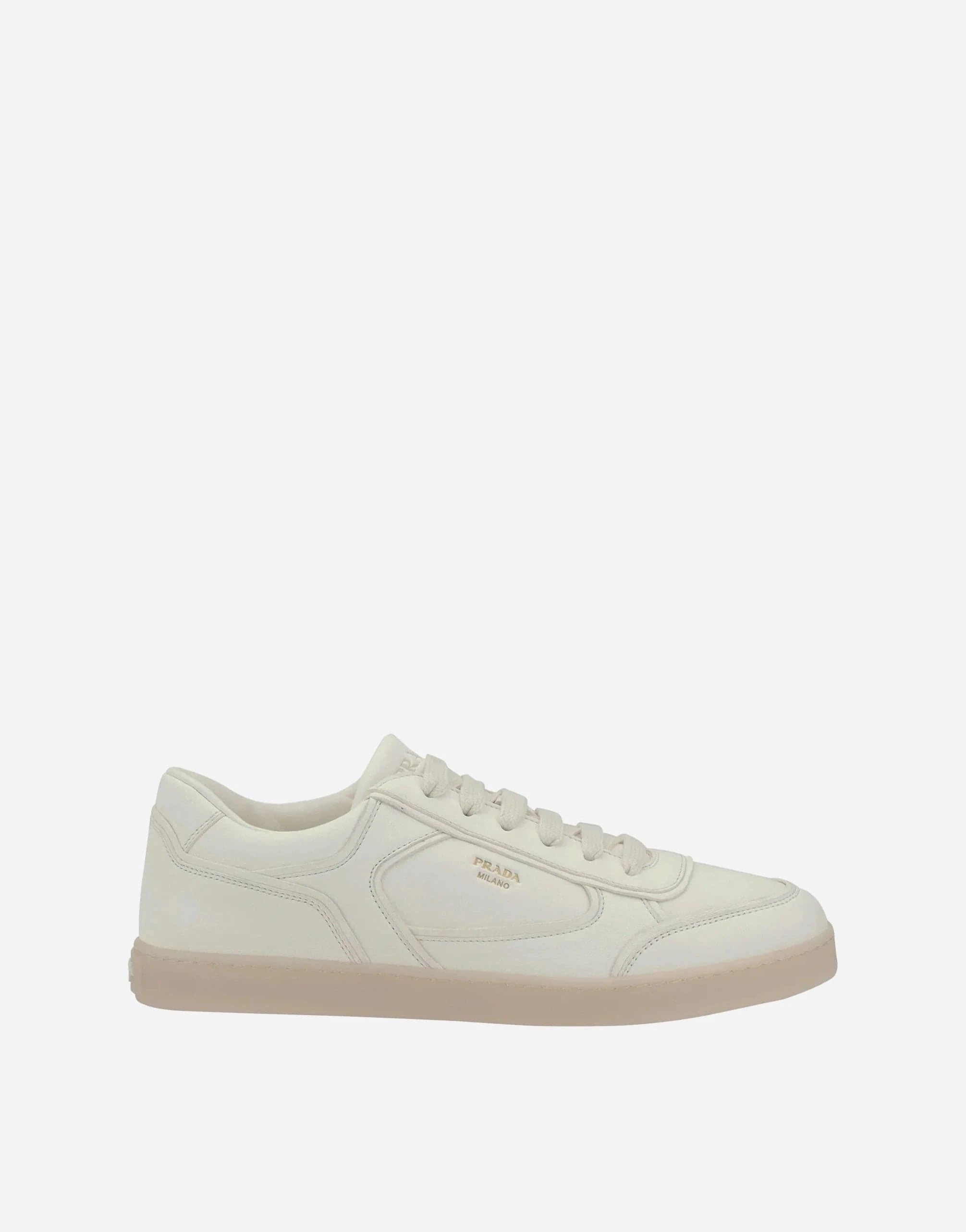 Prada White Leather Sneakers | Sendegaro