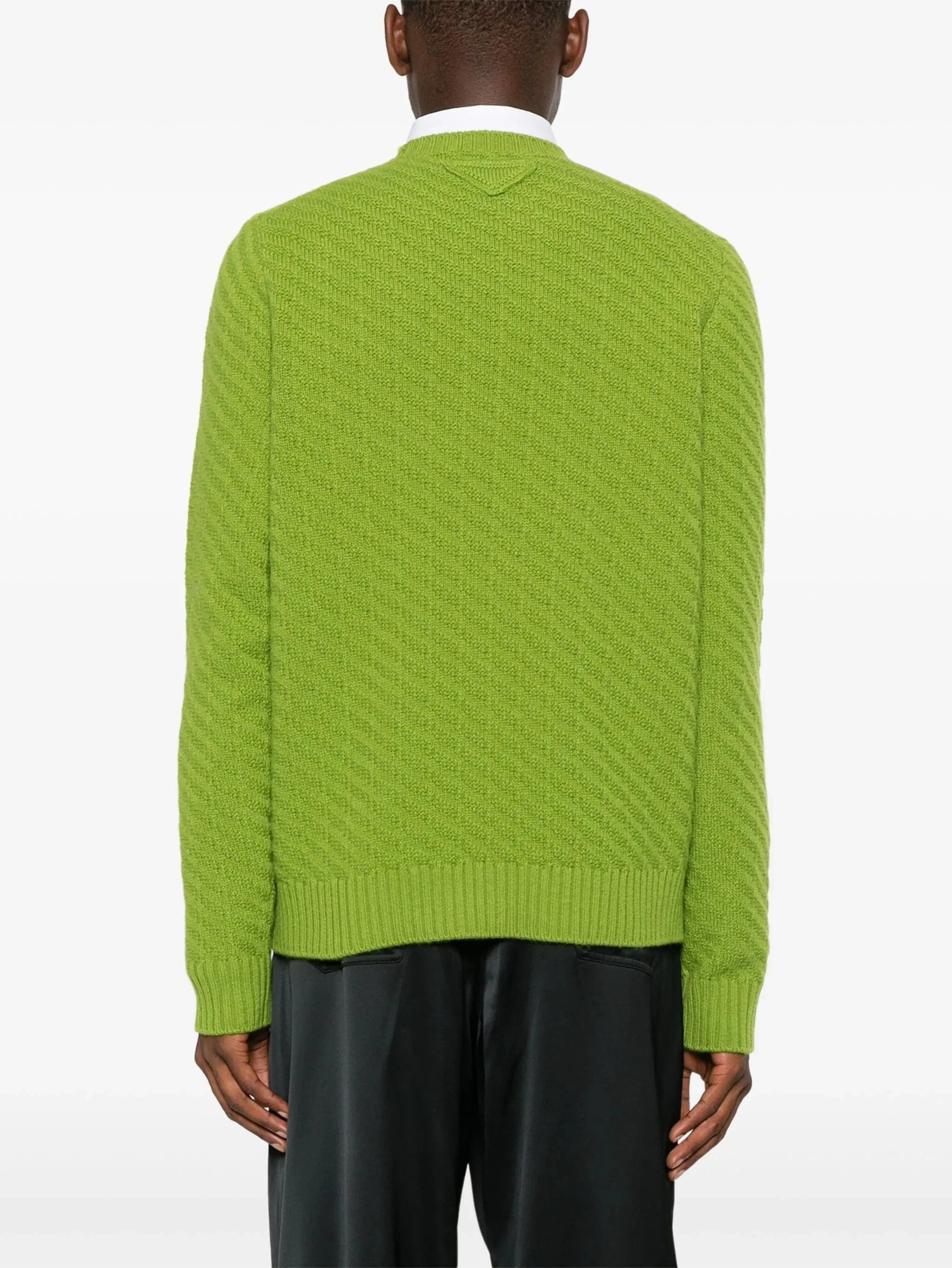 Prada Wool-Cashmere Blend Ribbed-Knit Sweater