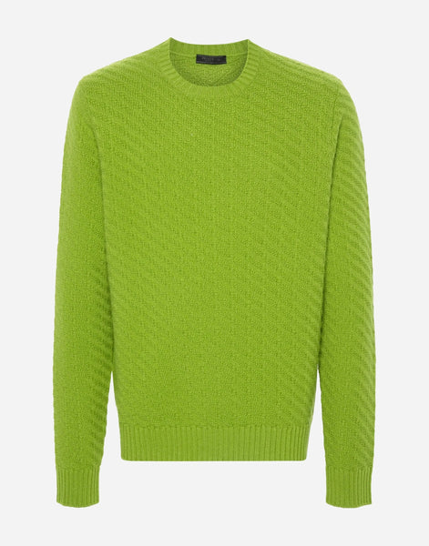 Prada Wool-Cashmere Blend Ribbed-Knit Sweater | Sendegaro FR