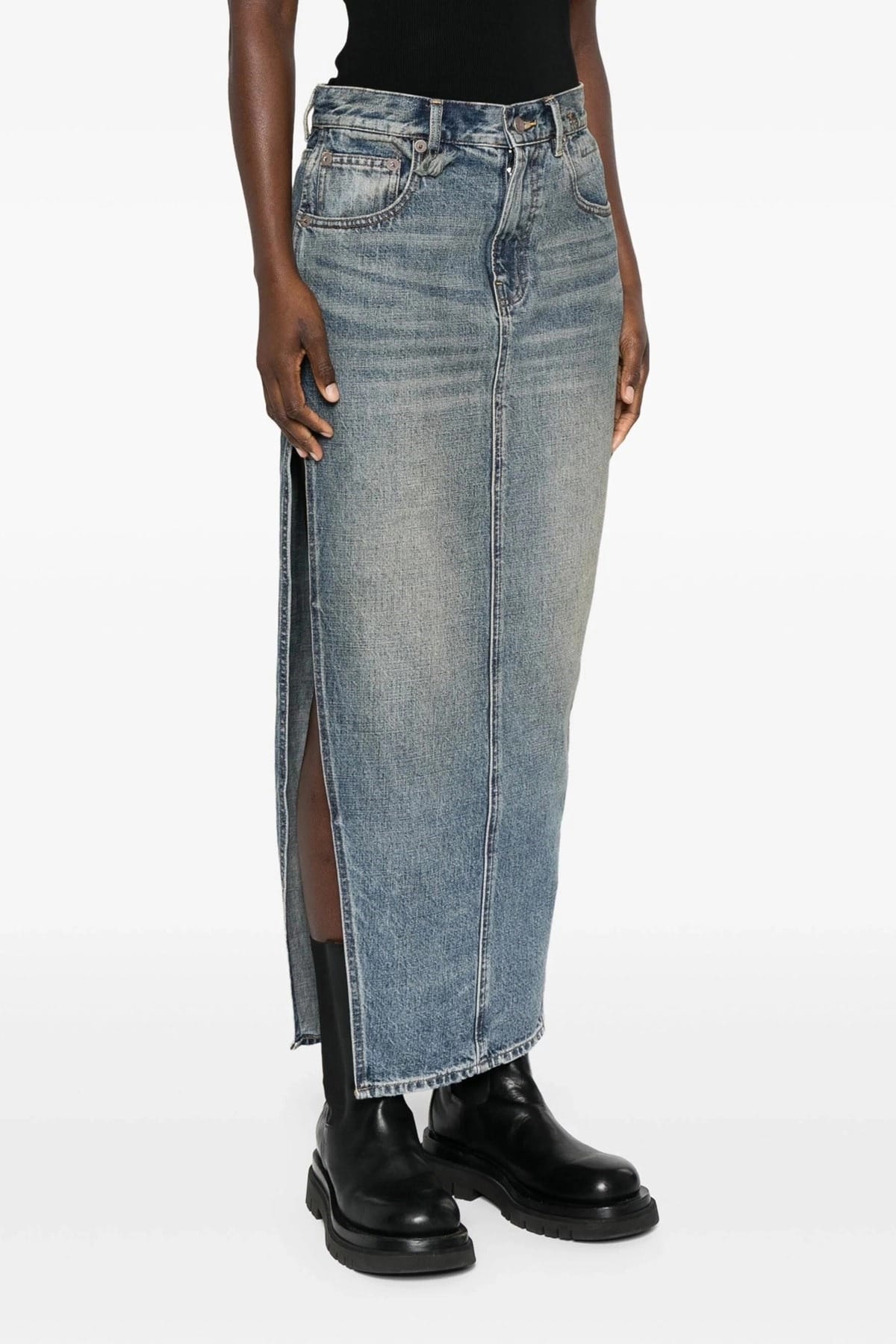 R13 R13 Devon Side Slit Skirt