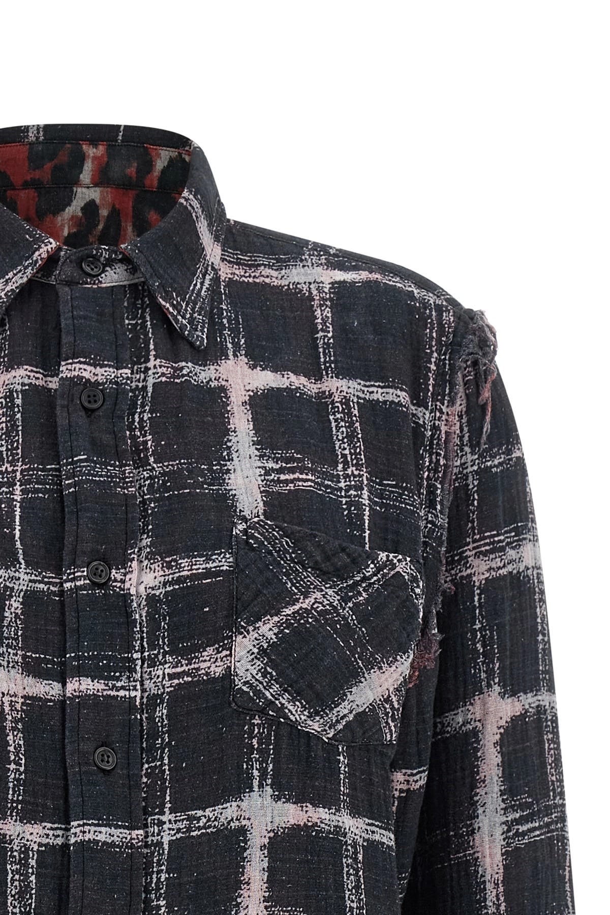 R13 R13 Reversible Fringed Hem Shirt