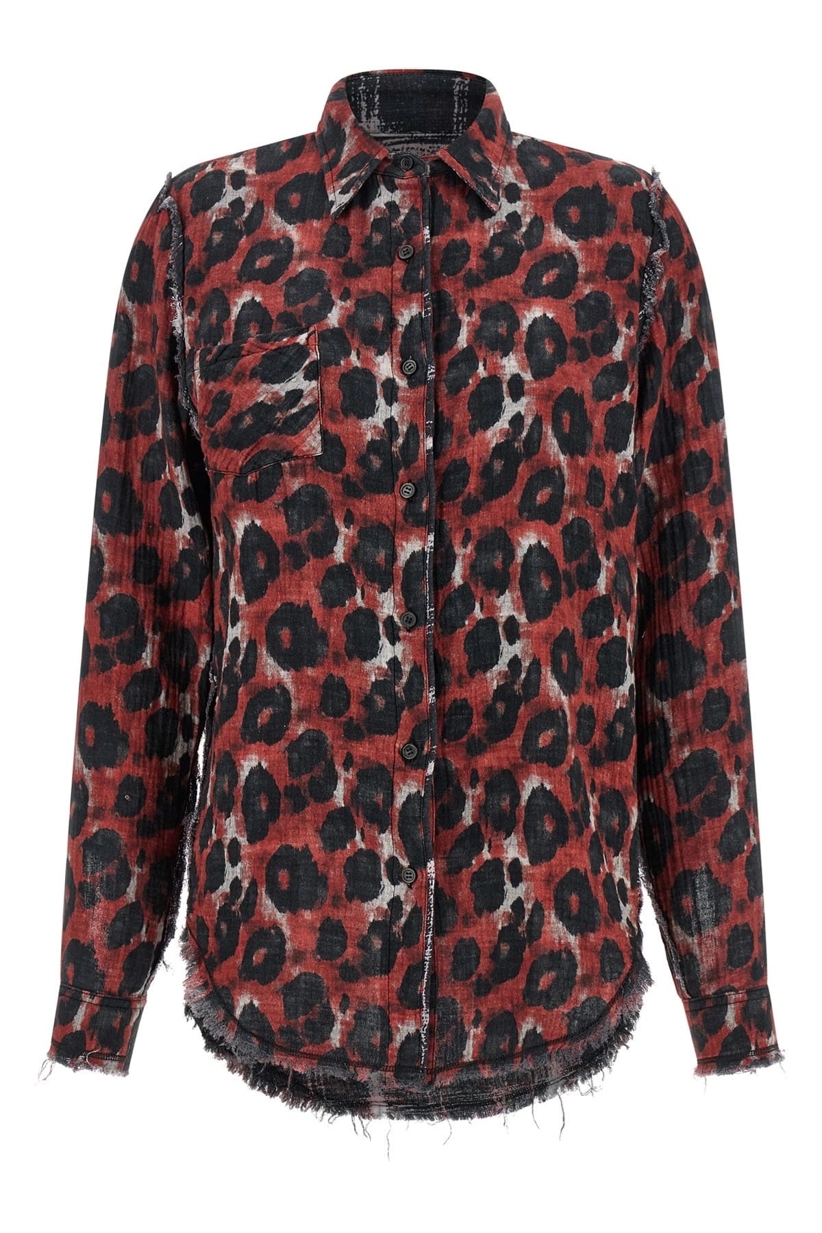 R13 R13 Reversible Fringed Hem Shirt