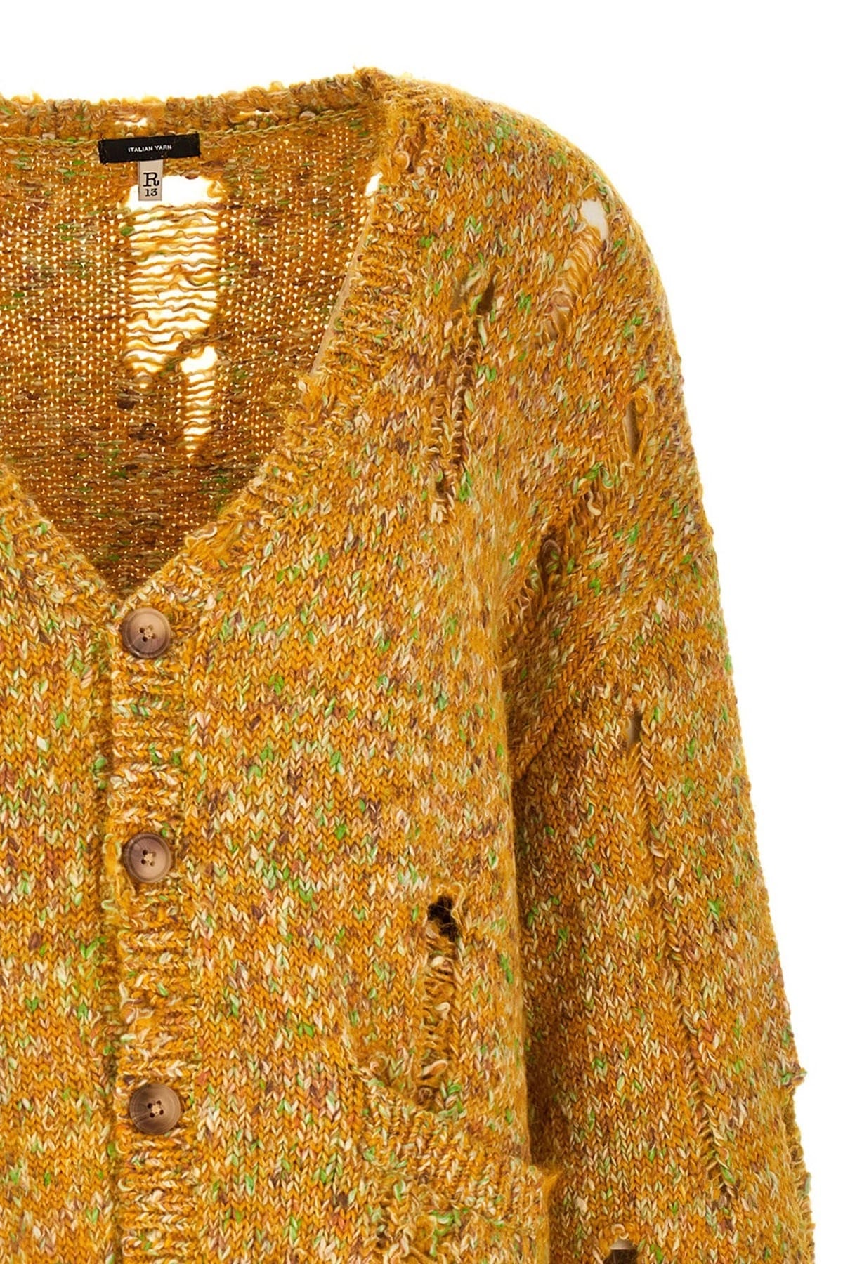 R13 R13 Torn Alpaca Blend Cardigan