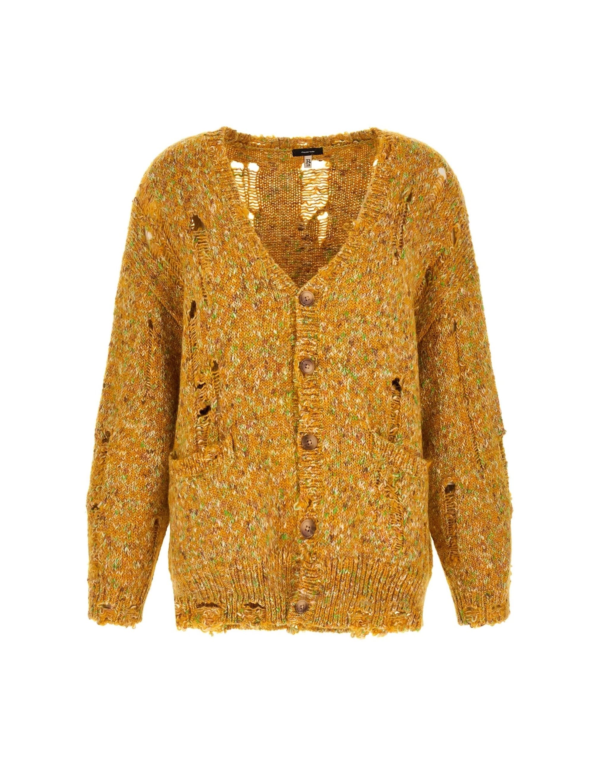 R13 R13 Torn Alpaca Blend Cardigan