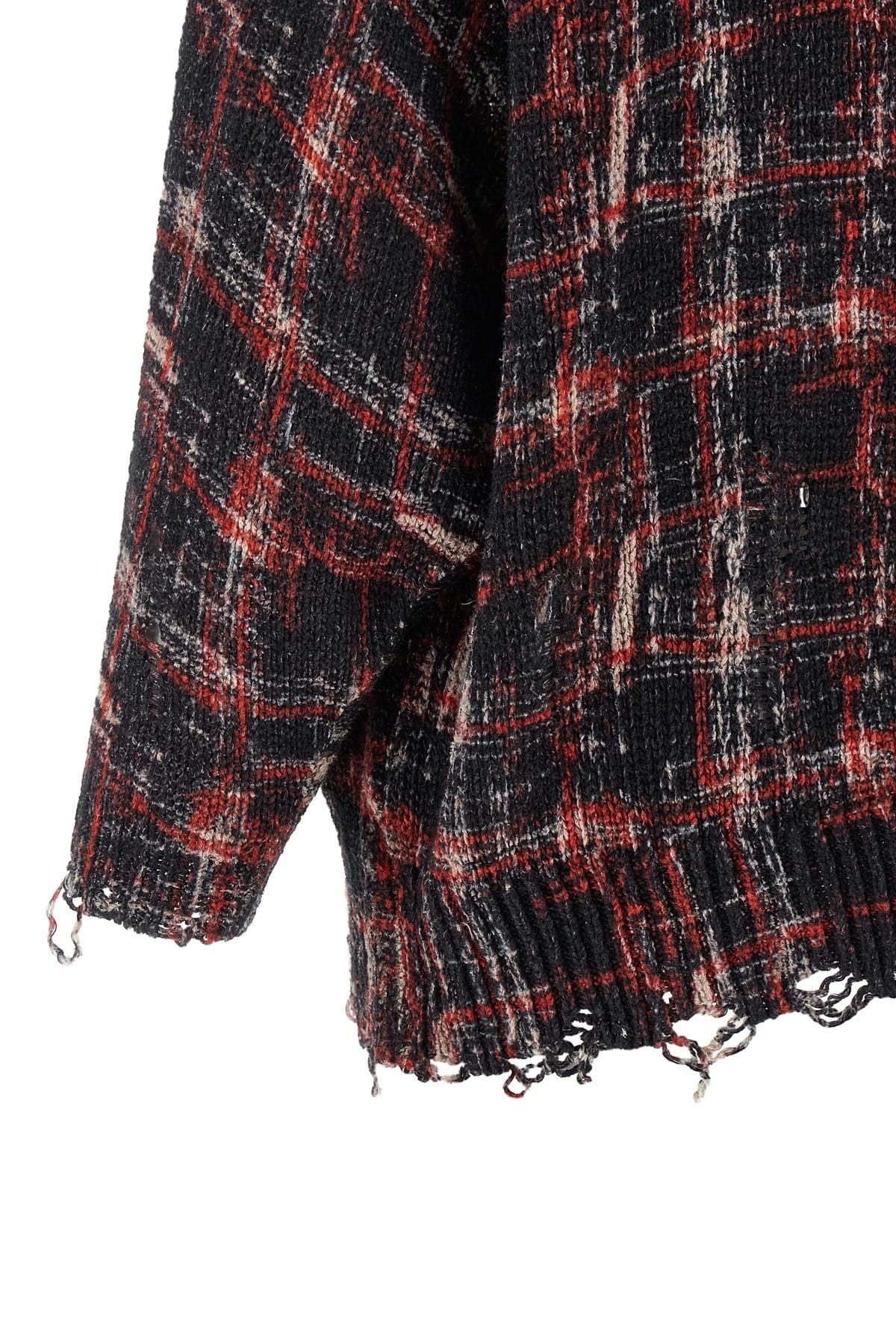 R13 R13 Torn Check Cardigan