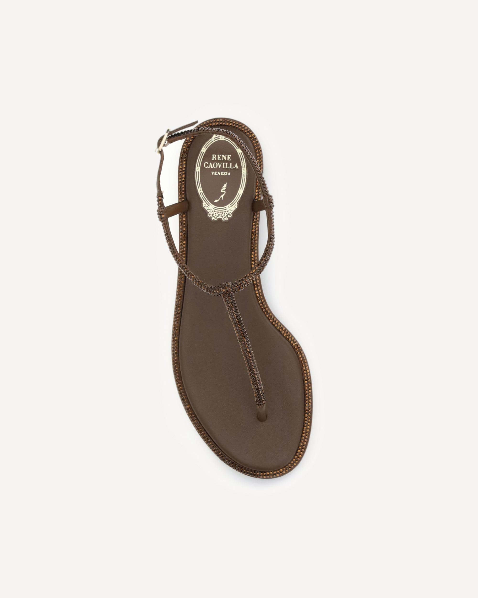 RENE CAOVILLA Diana Satin Sandals With Crystals
