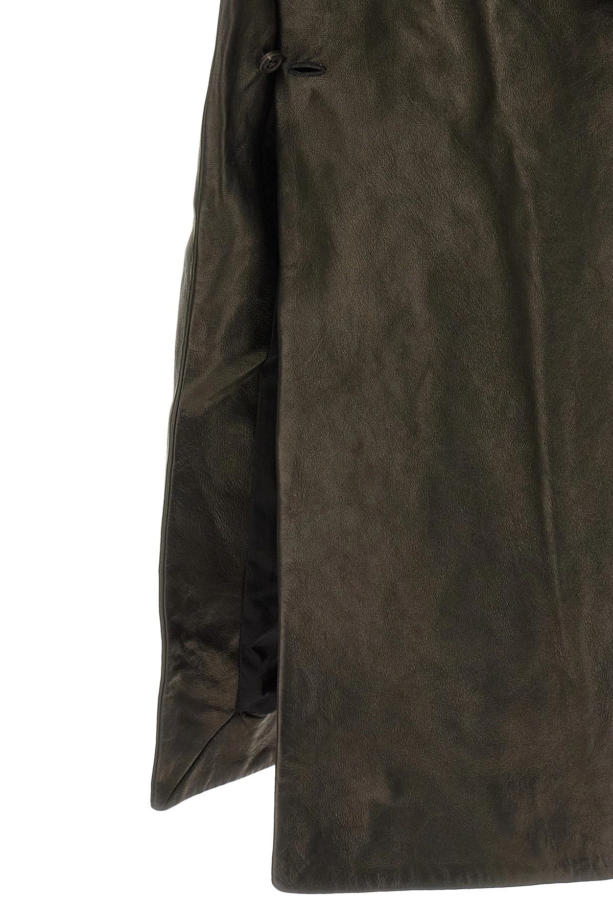 Rick Owens Rick Owens Dracucollar Belted Leather Coat