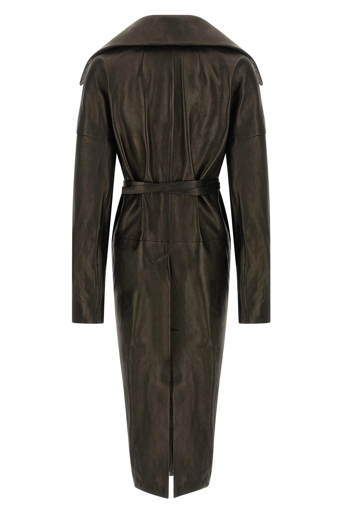 Rick Owens Rick Owens Dracucollar Belted Leather Coat