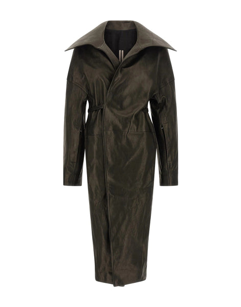 Rick Owens Dracucollar Belted Leather Coat | Sendegaro ZA