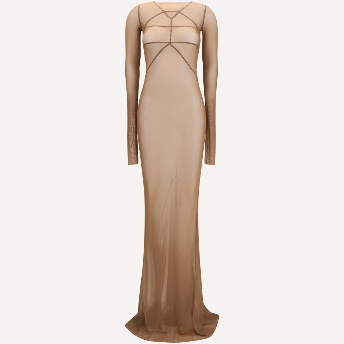 rick owens mesh dress Rick Owens Long Transparent Tulle Maxi Dress