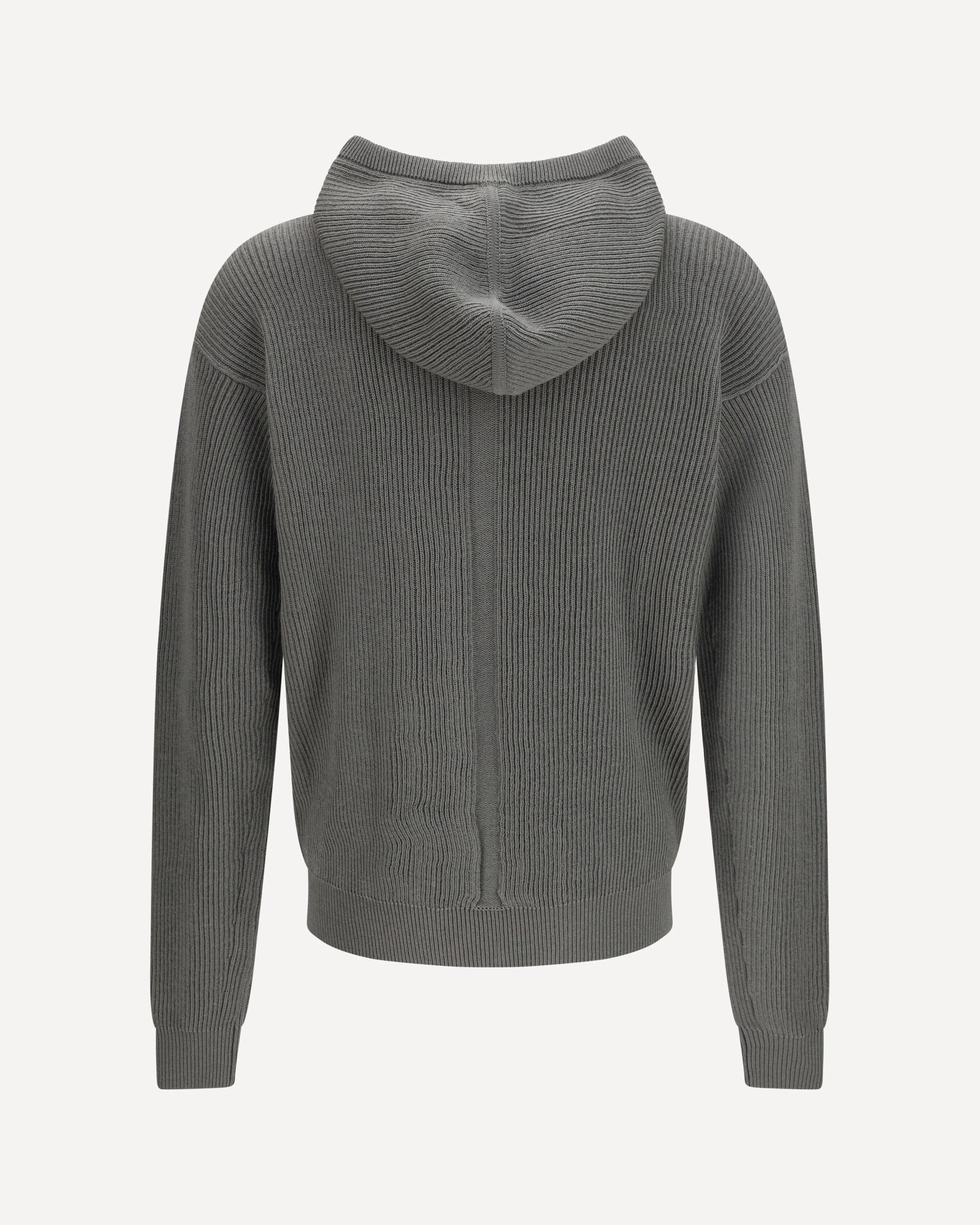Rick Owens Ribbed Virgin Wool Knit Hoodie | Sendegaro