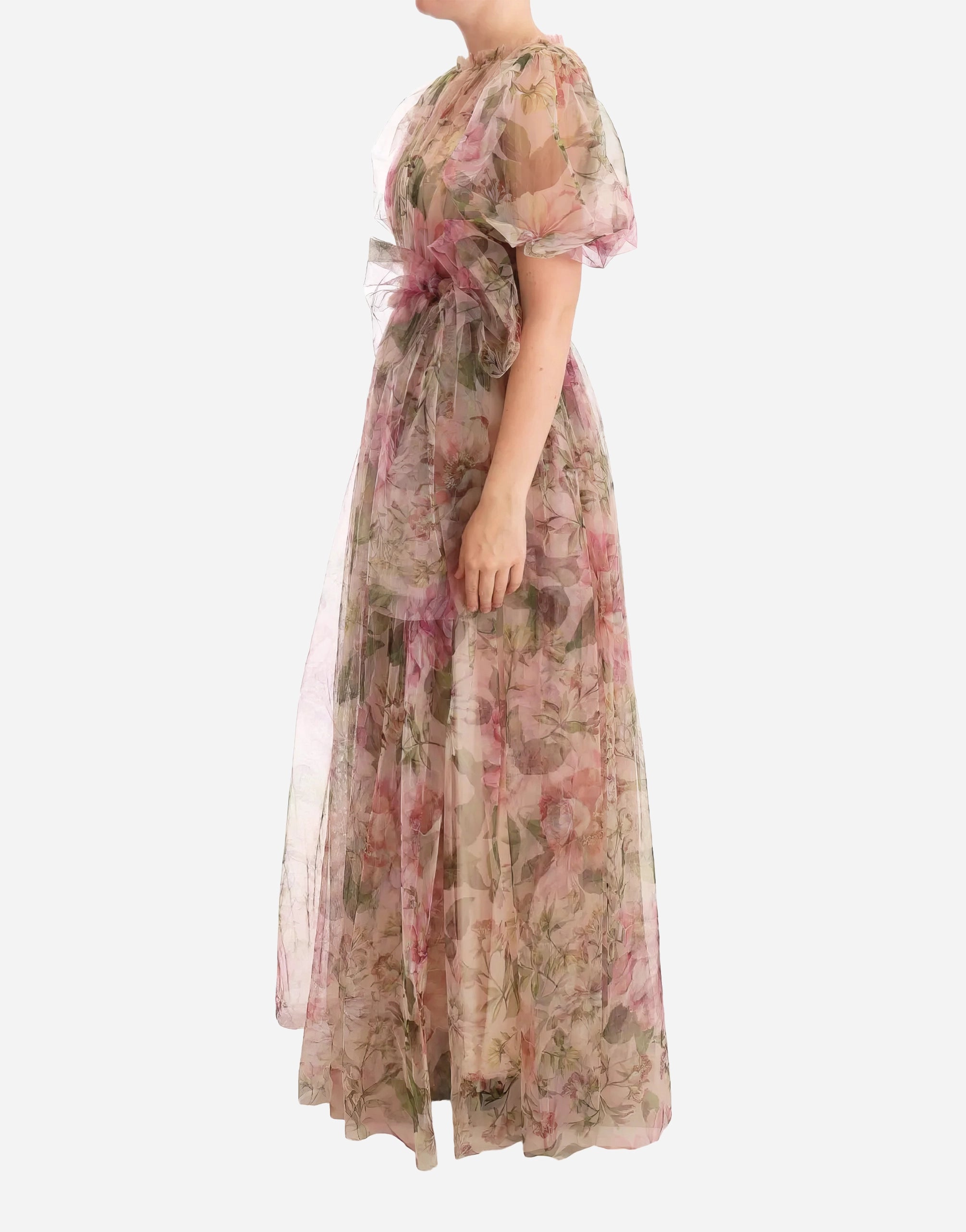 Lange maxi -jurk met bloemenprint