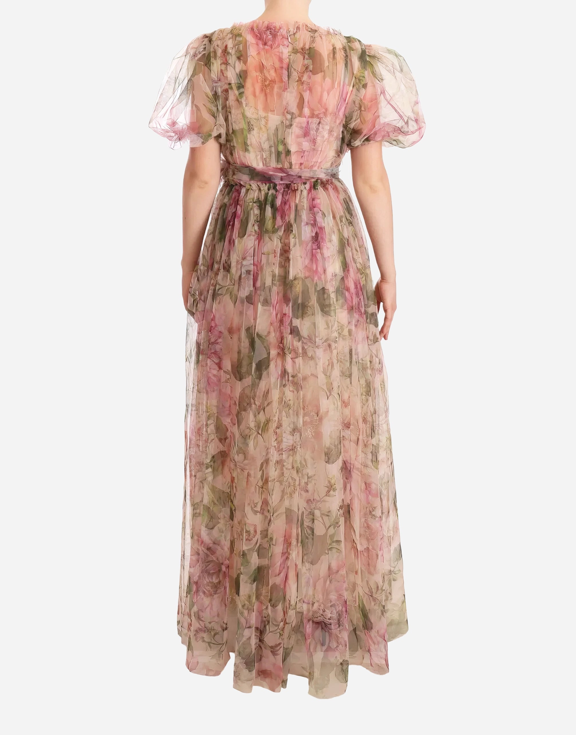 Длинное макси -платье с цветочным принтом