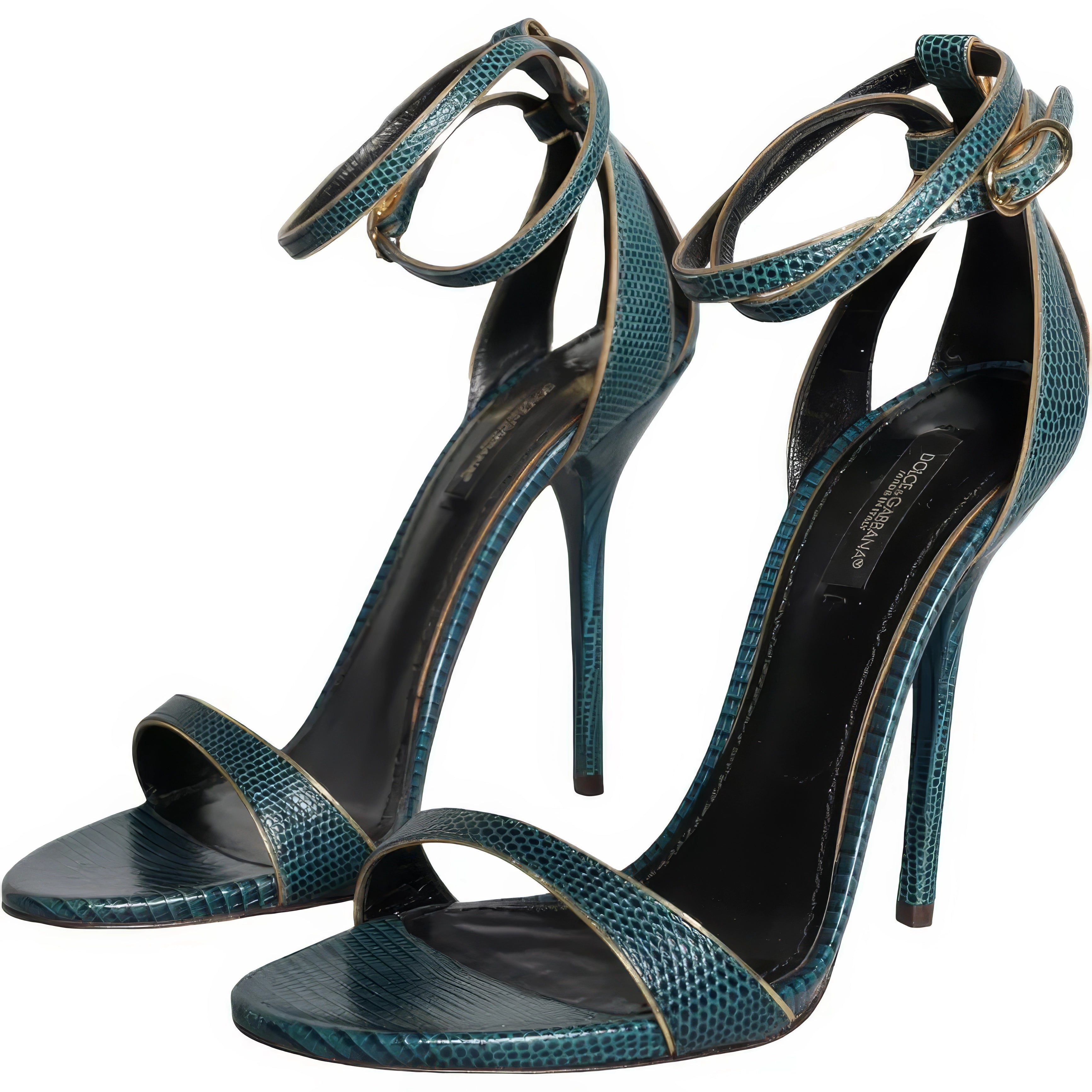 High-Heel Sandals With Iguana Pattern