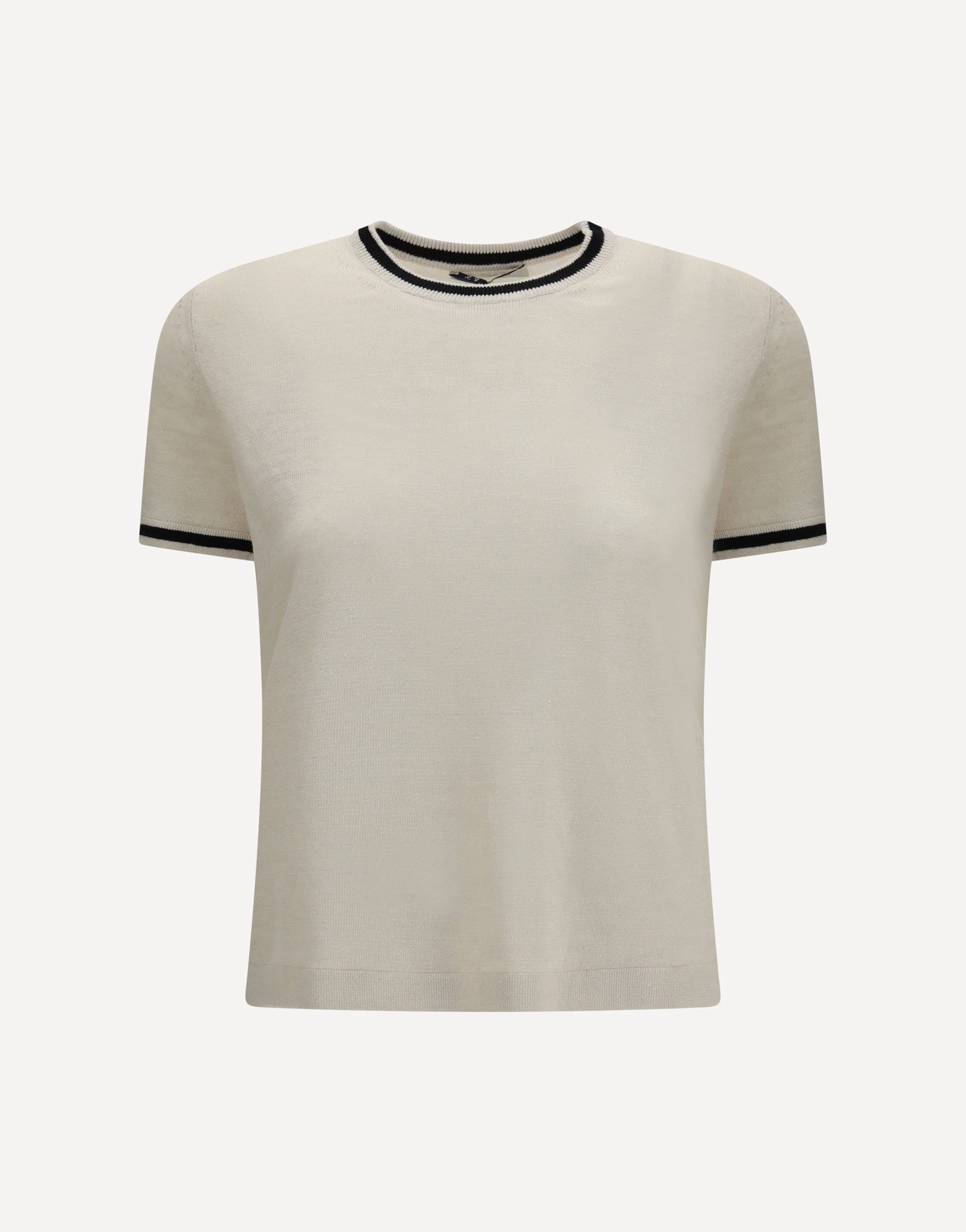 'S Max Mara Linen Knit T-Shirt With Intarsia