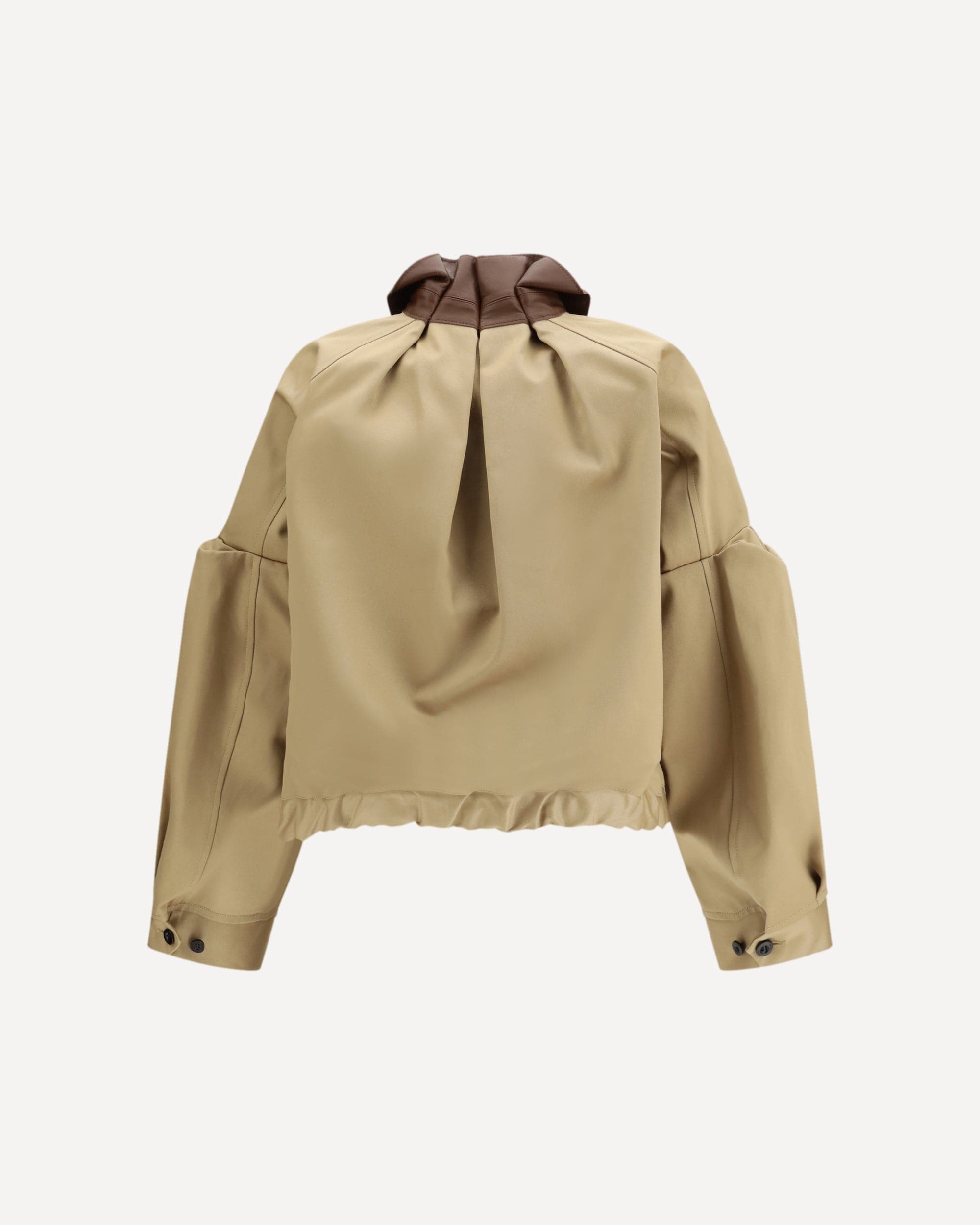Sacai Cotton Jacket With Leather Collar