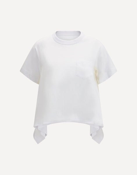 トップス sacai Sade T-Shirt White 5 Sacai Light Weight Denim X Cotton Jersey T-Shirt | Sendegaro ES