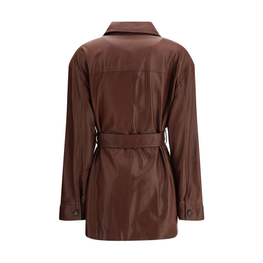Brunello Cucinelli Belted Leather Jacket | Sendegaro CN Brunello Cucinelli Belted Leather Jacket | Sendegaro CN