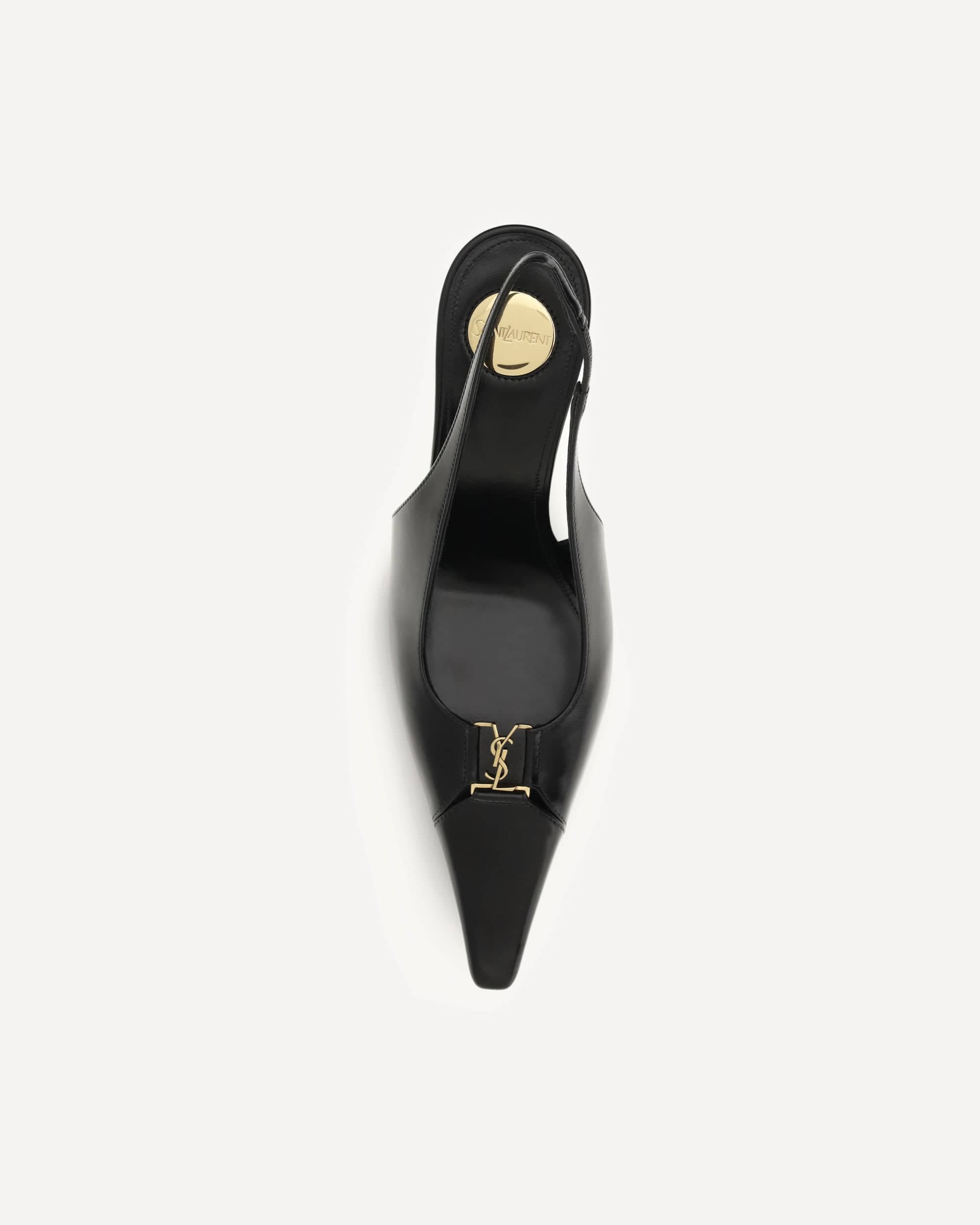 Saint Laurent Babylon Monogram Metallic Pumps