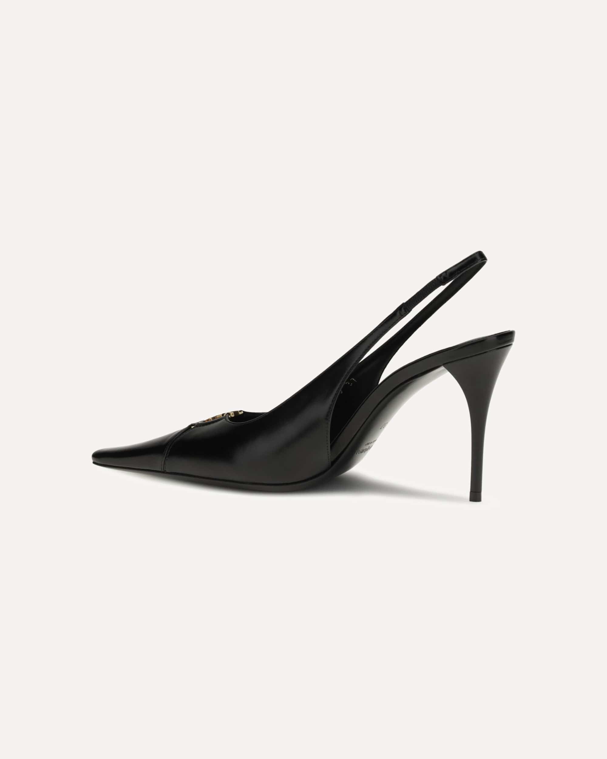 Saint Laurent Babylon Monogram Metallic Pumps
