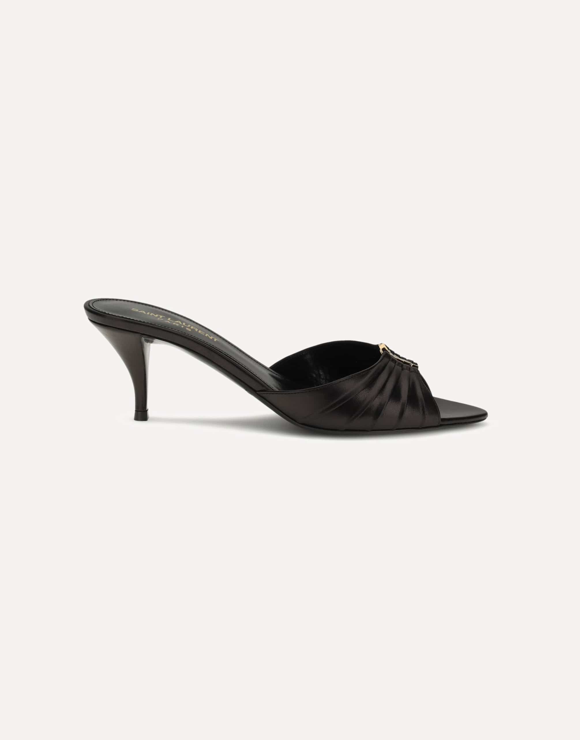 Saint Laurent Babylone Cassandre Peep-Toe Sandals