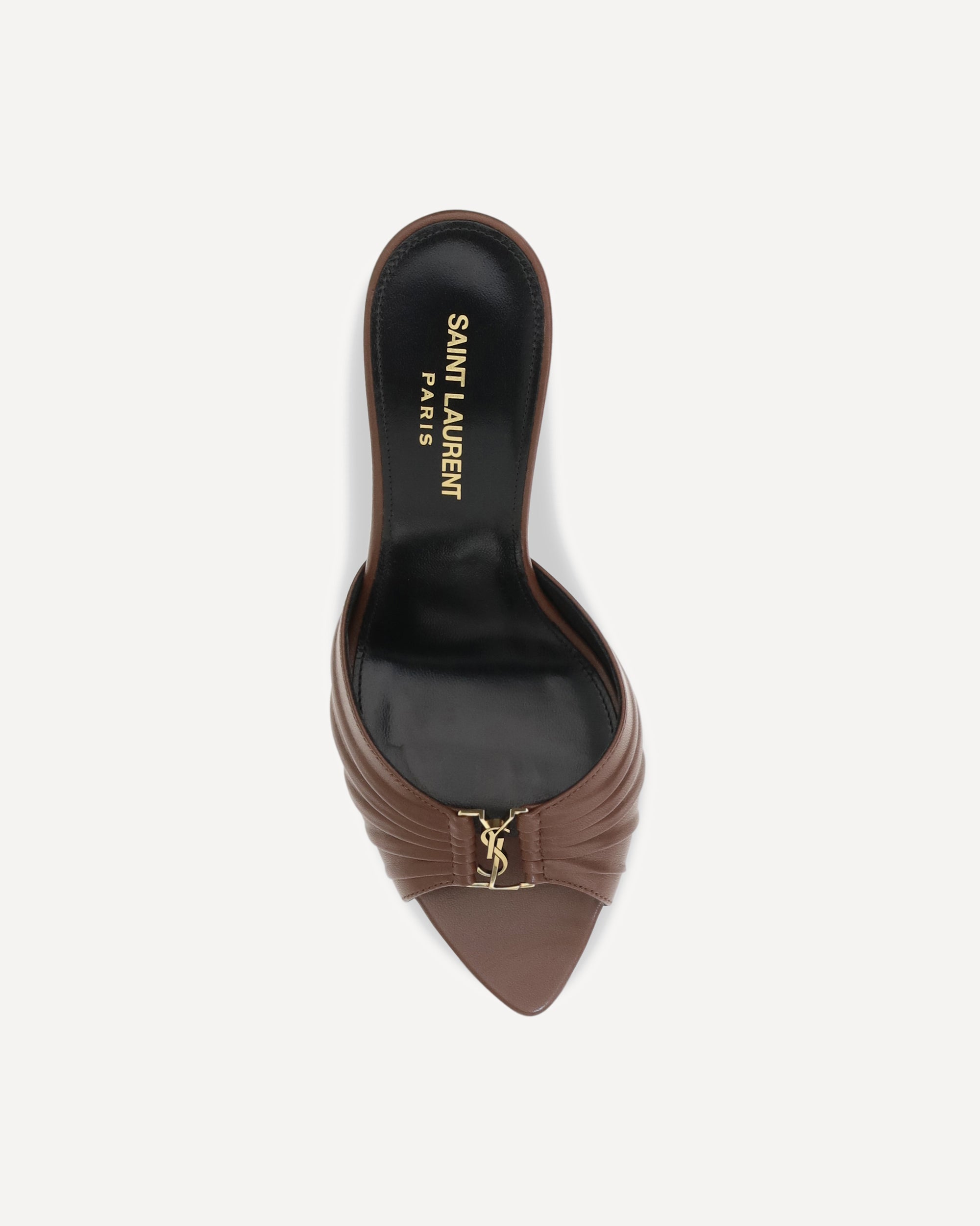Saint Laurent Babylone Smooth Leather Mules