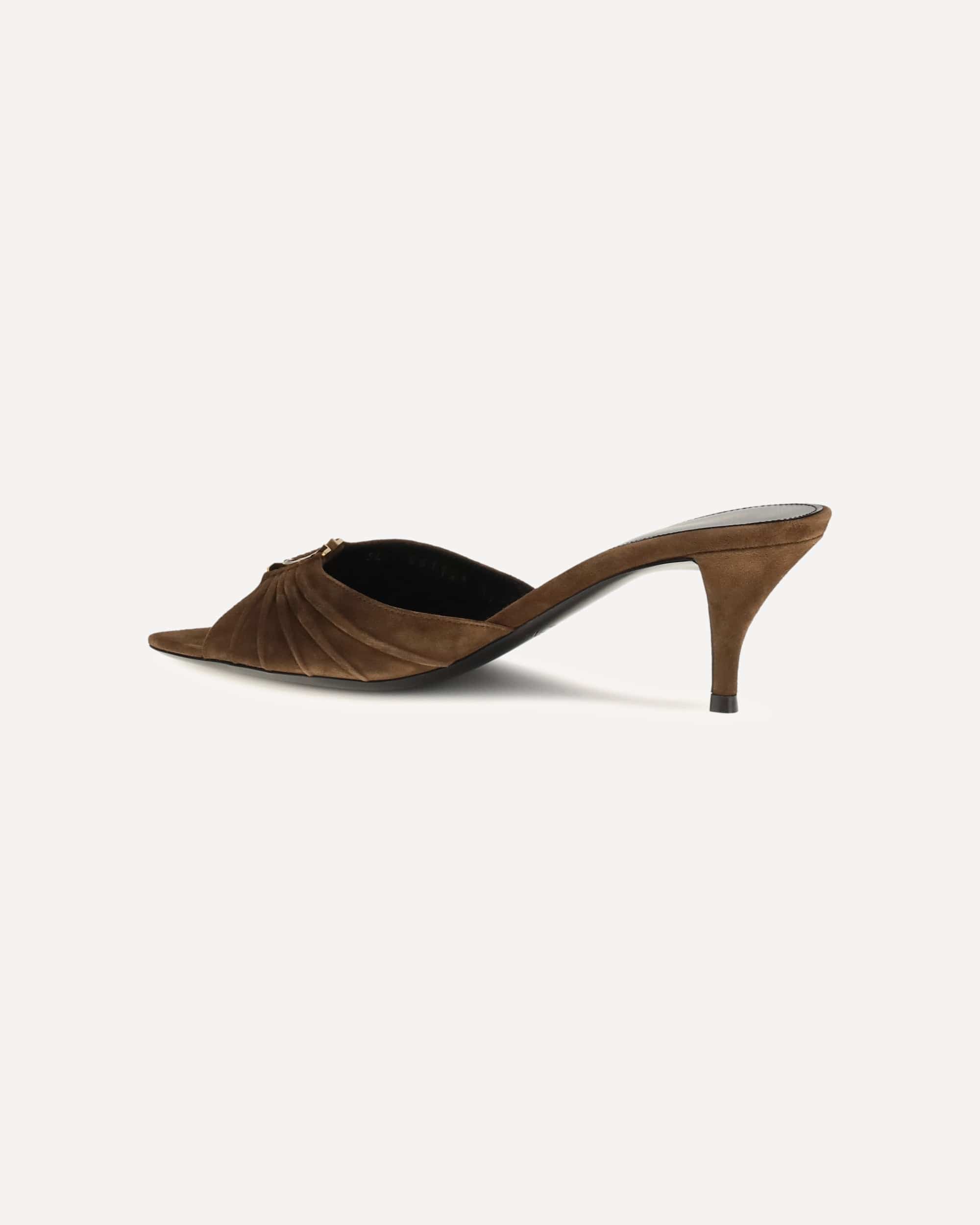 Saint Laurent Babylone Suede Sandals Mules