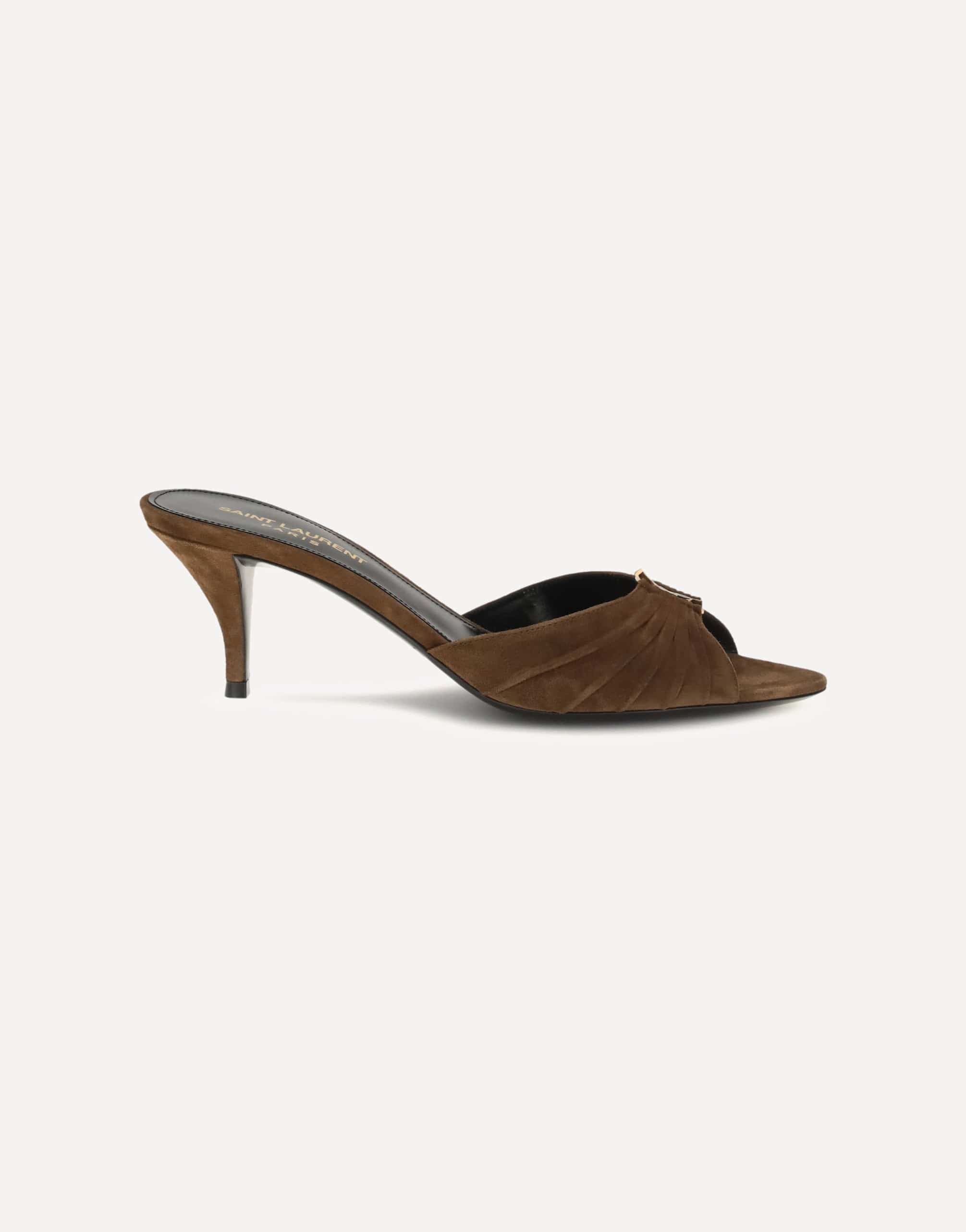 Saint Laurent Babylone Suede Sandals Mules
