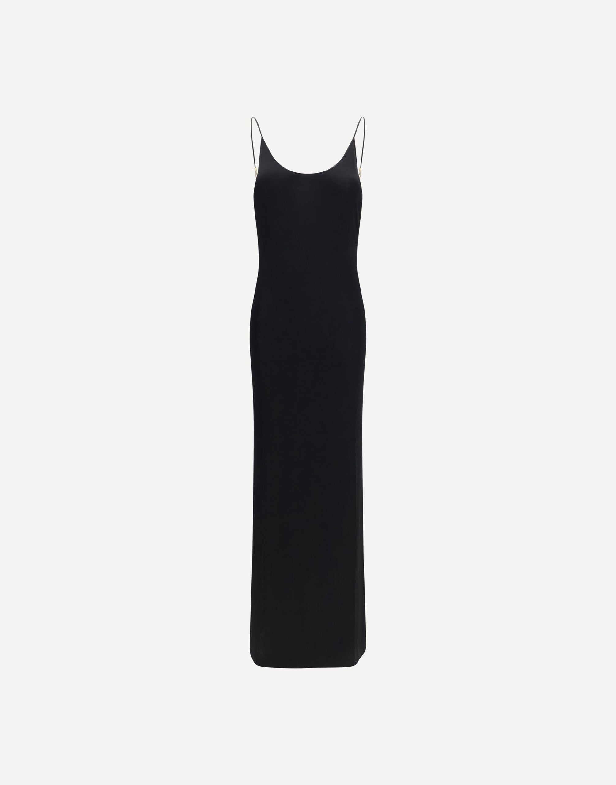 Saint Laurent трикотажное платье с открытой спиной и цепочкой Cassandre