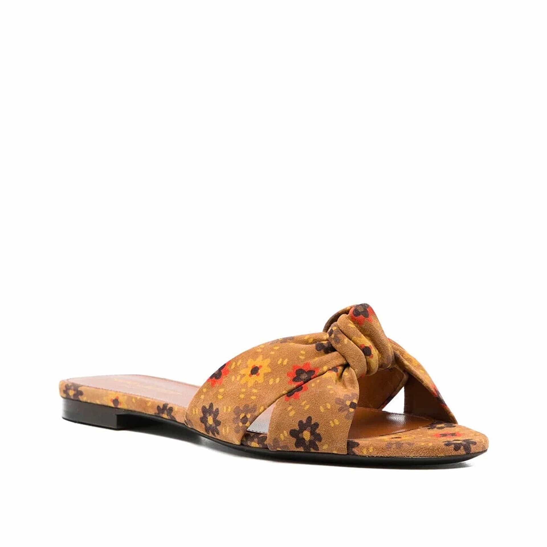 Saint Laurent Bianca Knotted Suede Slides - alternate view