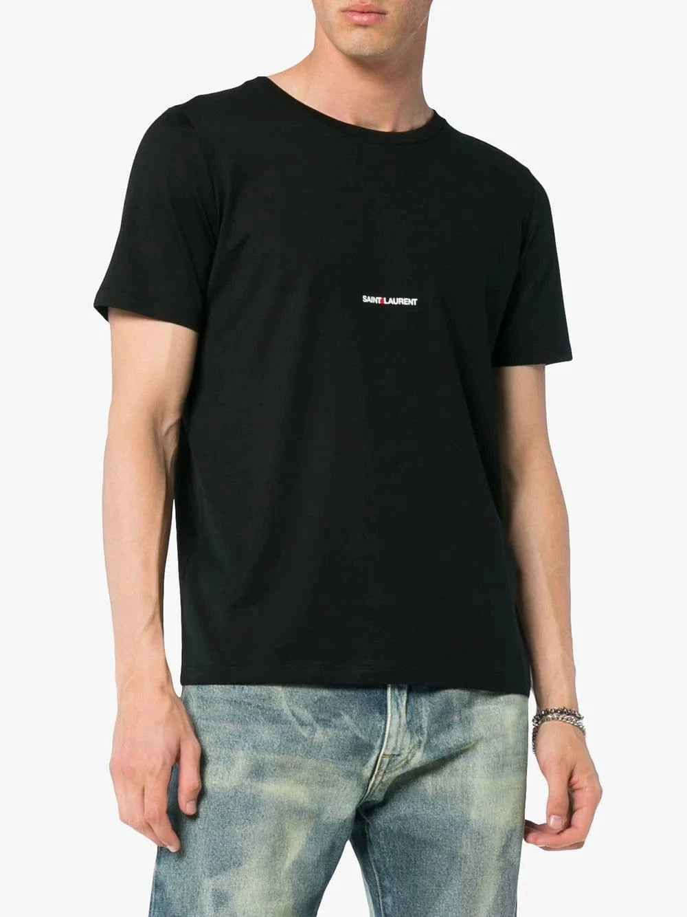Saint Laurent Black Logo-Print T-Shirt