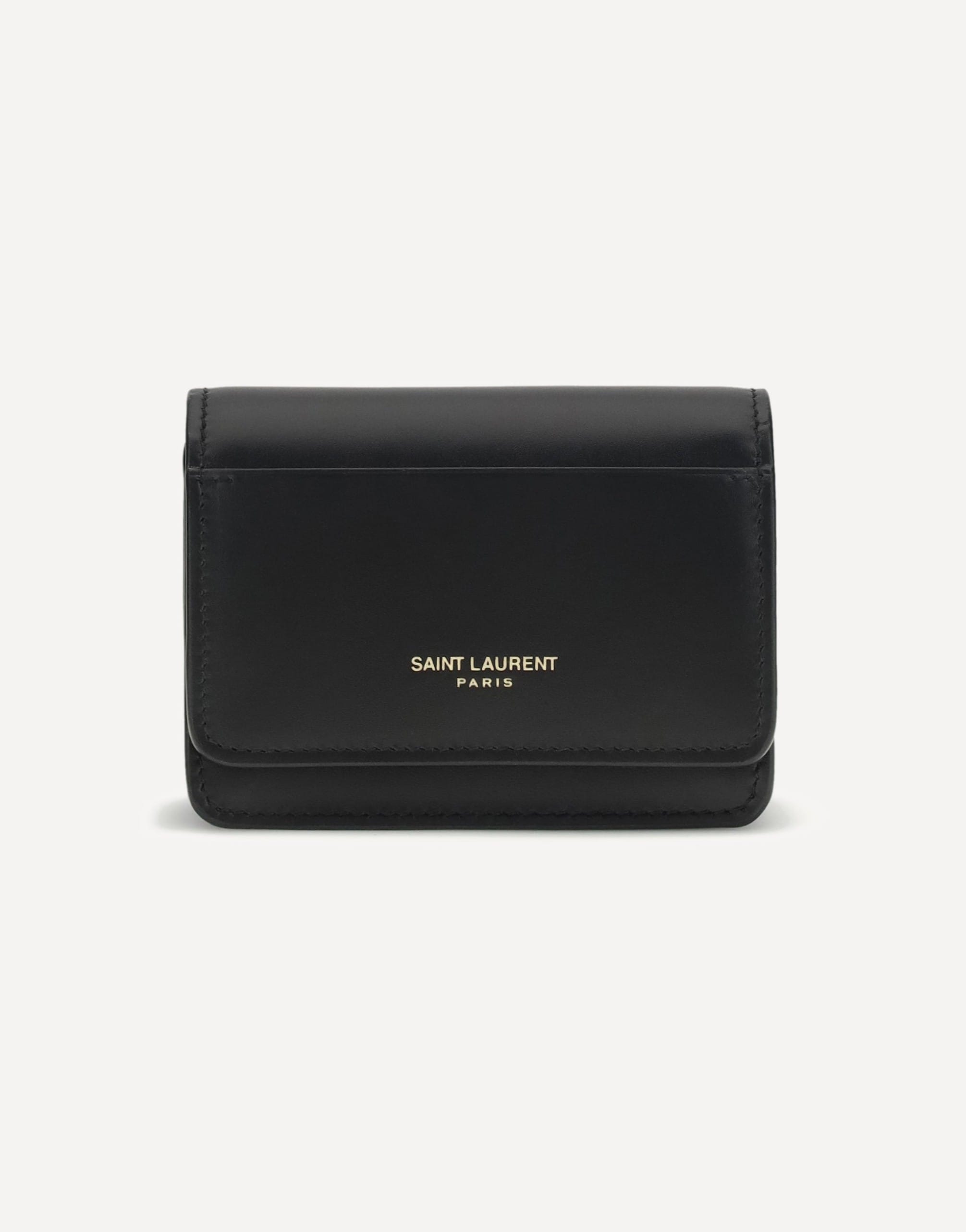 SAINT LAURENT Paris名刺入れ Saint Laurent スナップ開閉式名刺入れ | Sendegaro JP