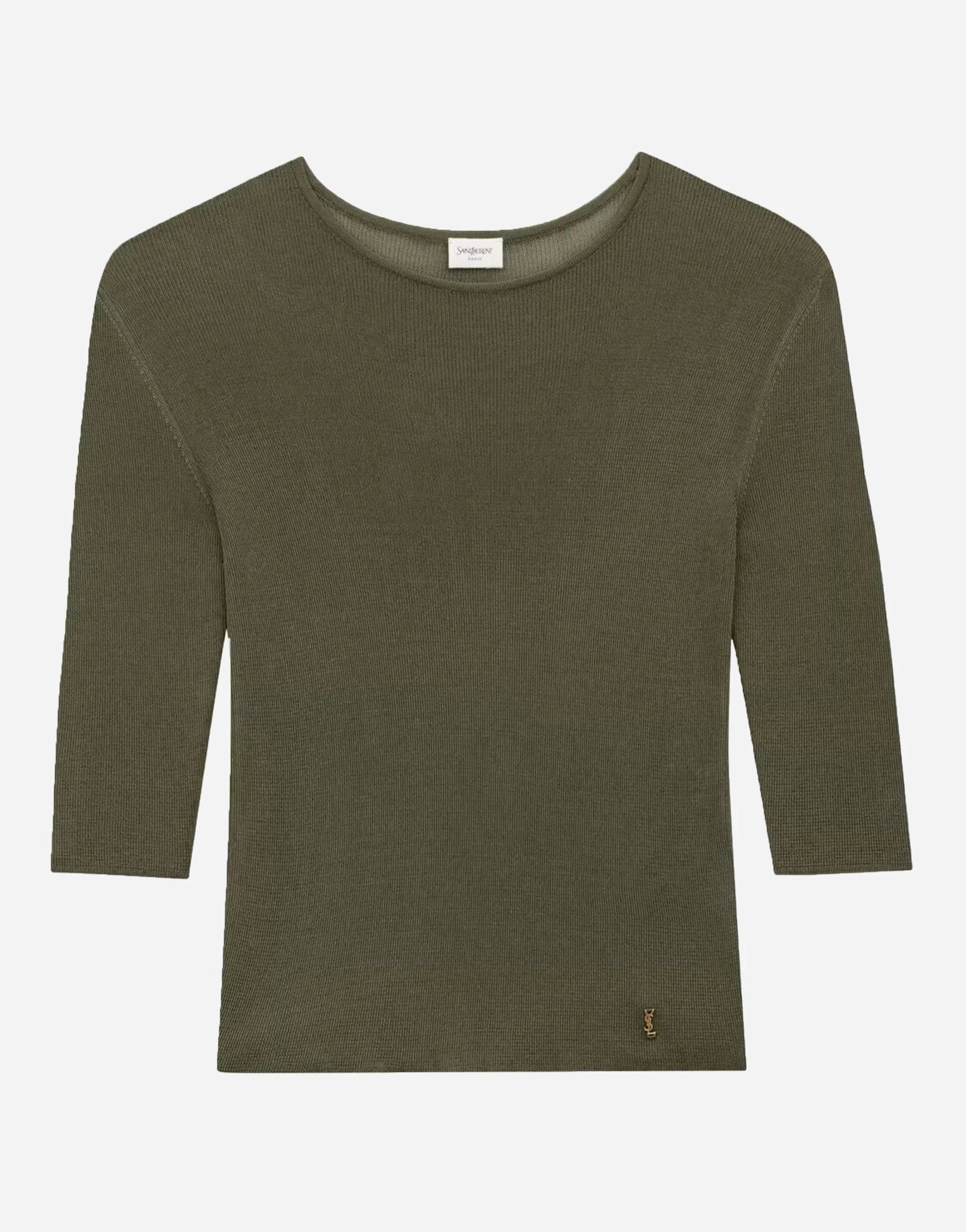 Saint Laurent Cassandre Knit Cropped Top