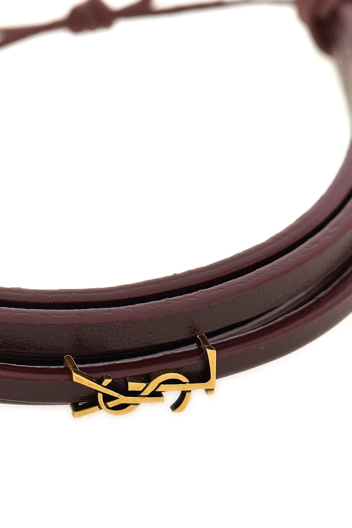 Saint Laurent Cassandre Leather Bracelet