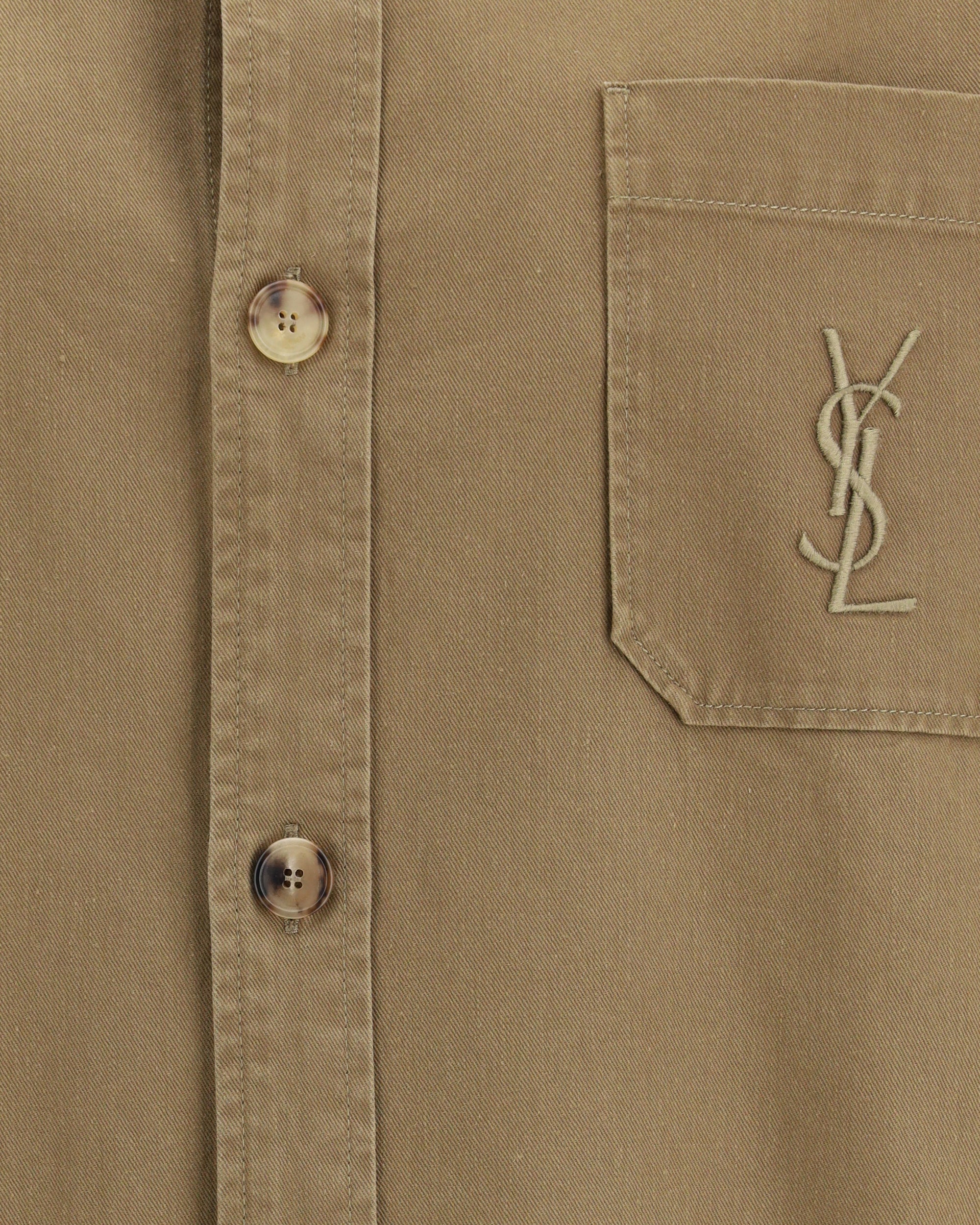 Saint Laurent Cassandre Overshirt Cotton Linen Gabardine