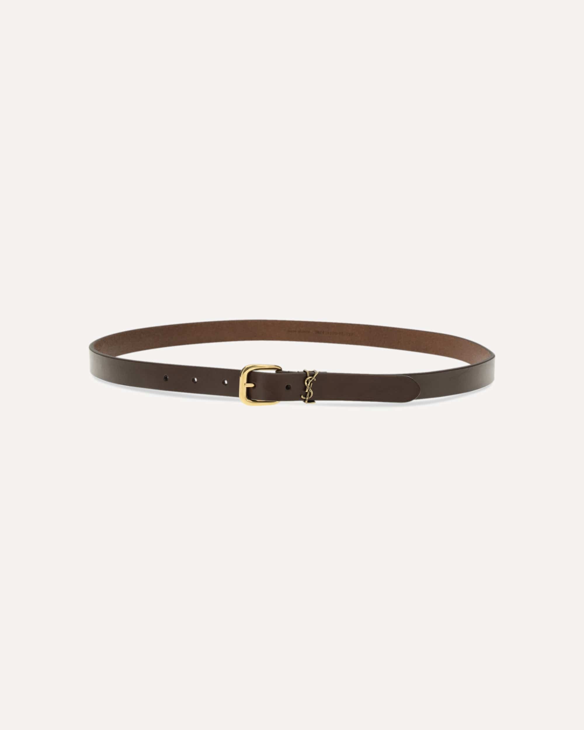 Saint Laurent Cassandre Rectangular Buckle Belt