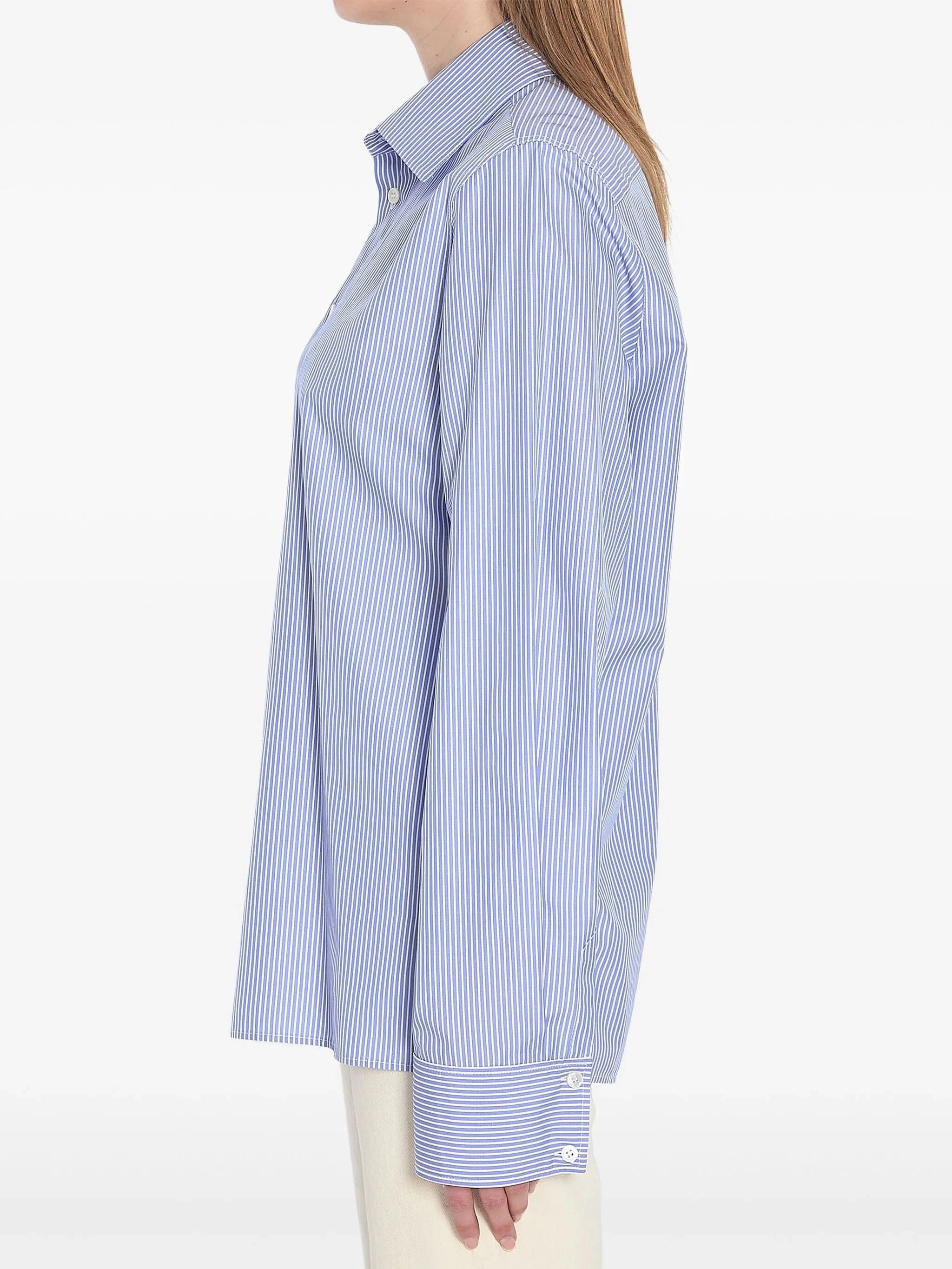 Saint Laurent Cassandre Striped Poplin Shirt