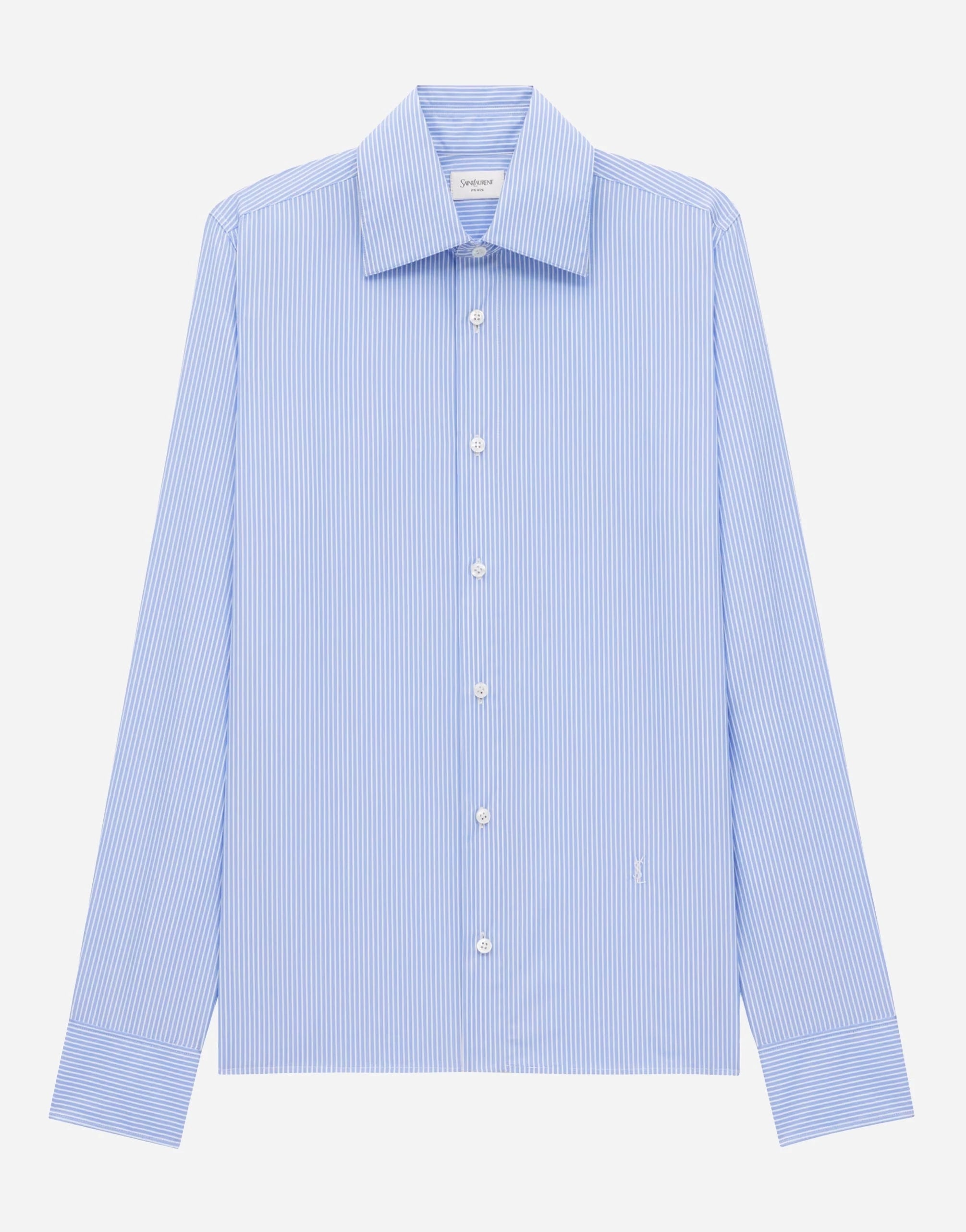 Saint Laurent Cassandre Striped Poplin Shirt