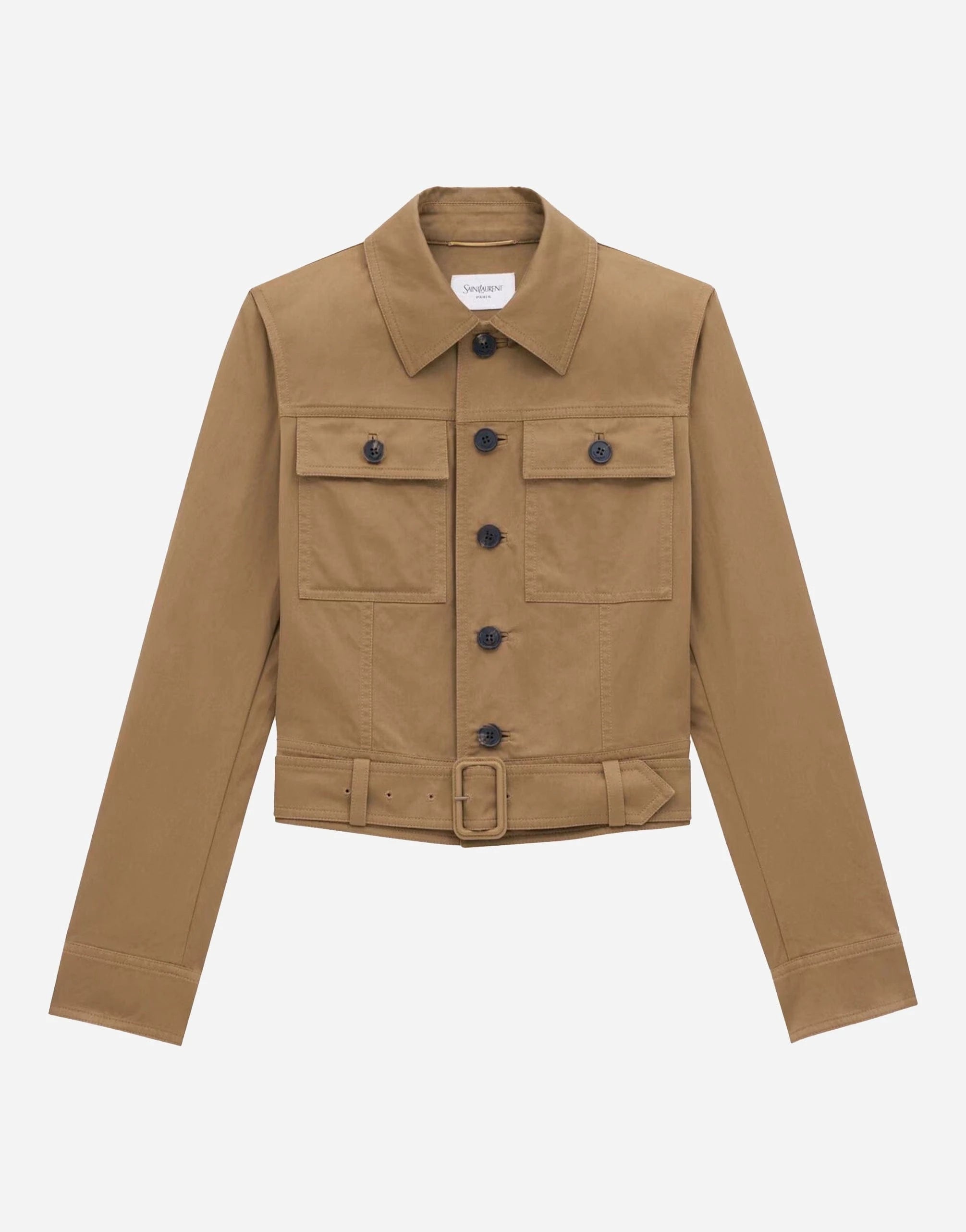 Saint Laurent Cropped Cotton Serge Jacket