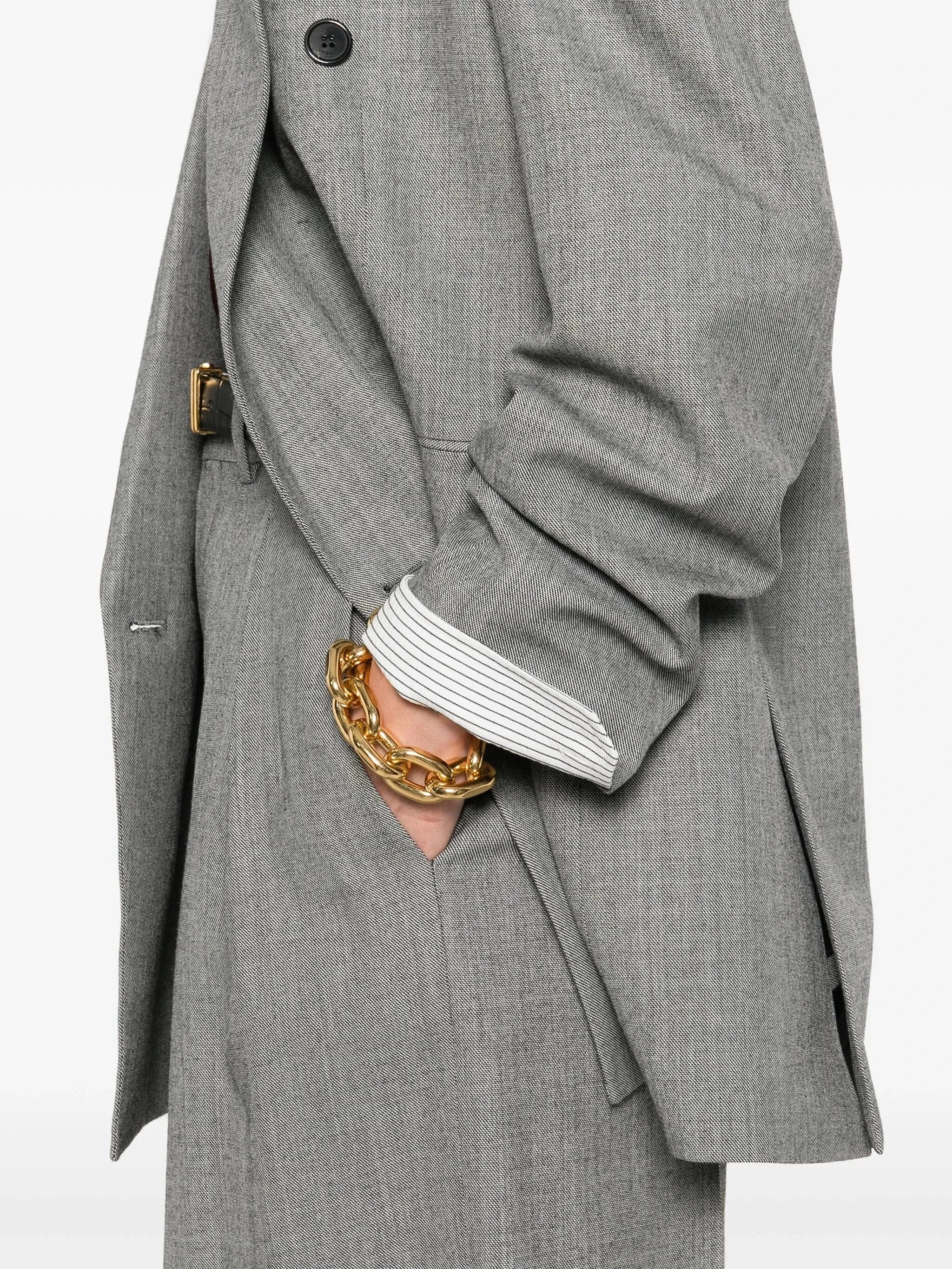 Saint Laurent Double-Breasted Twill Wool Blazer Jacket