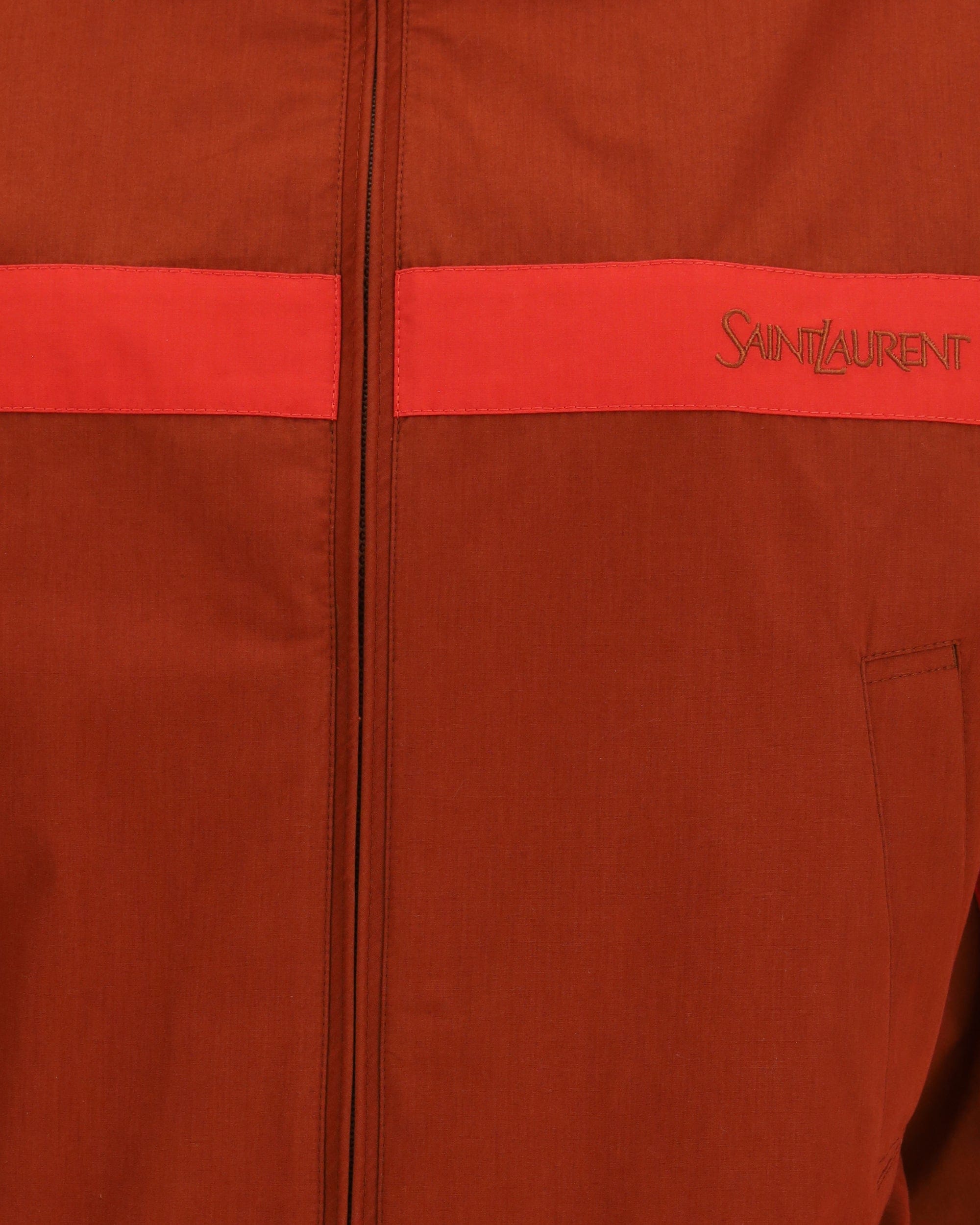 Saint Laurent Embroidered Cotton Jacket With Zip