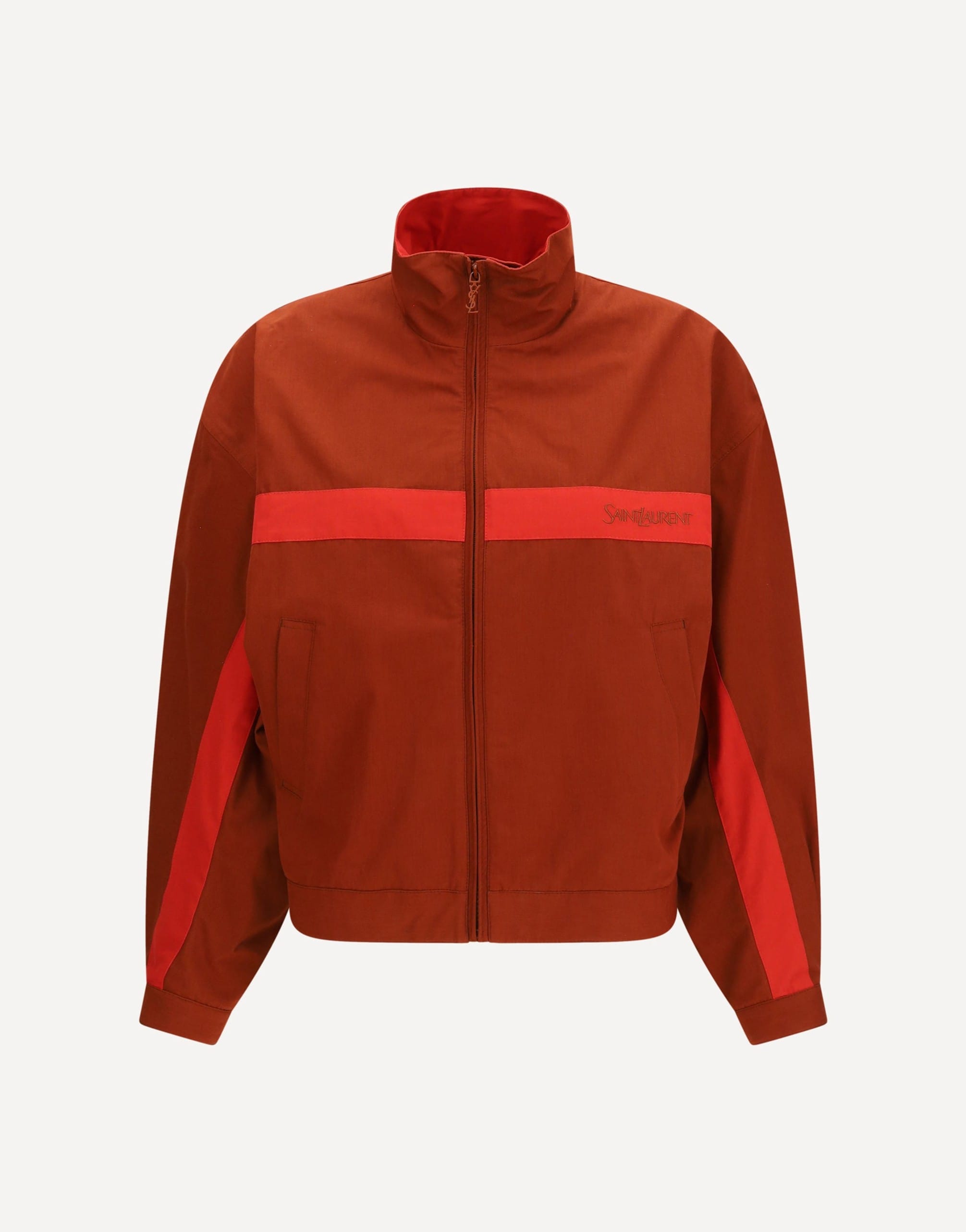 Saint Laurent Embroidered Cotton Jacket With Zip