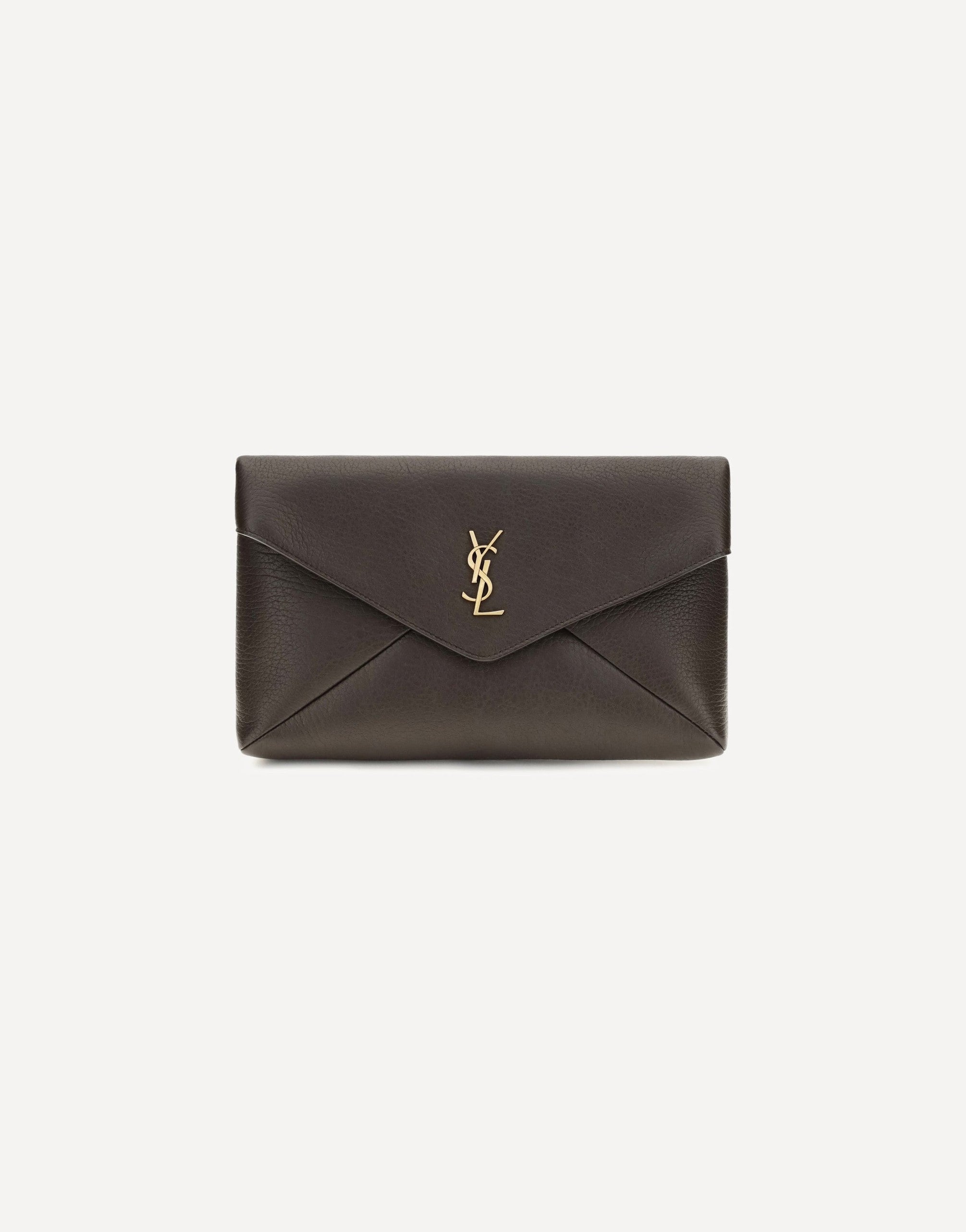 Saint Laurent Envelope Leather Clutch