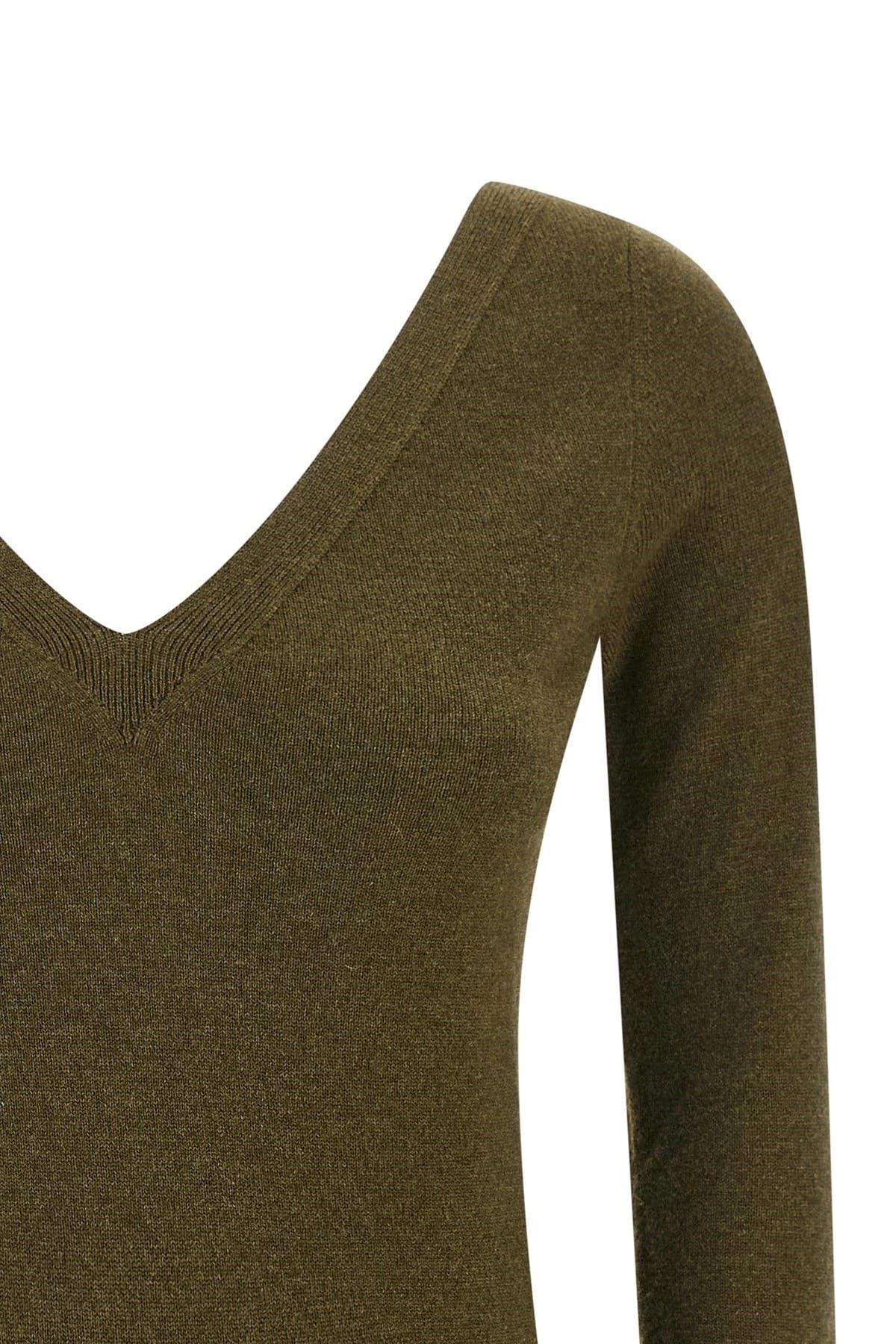 Saint Laurent Saint Laurent Green Cashmere V-Neck Sweater