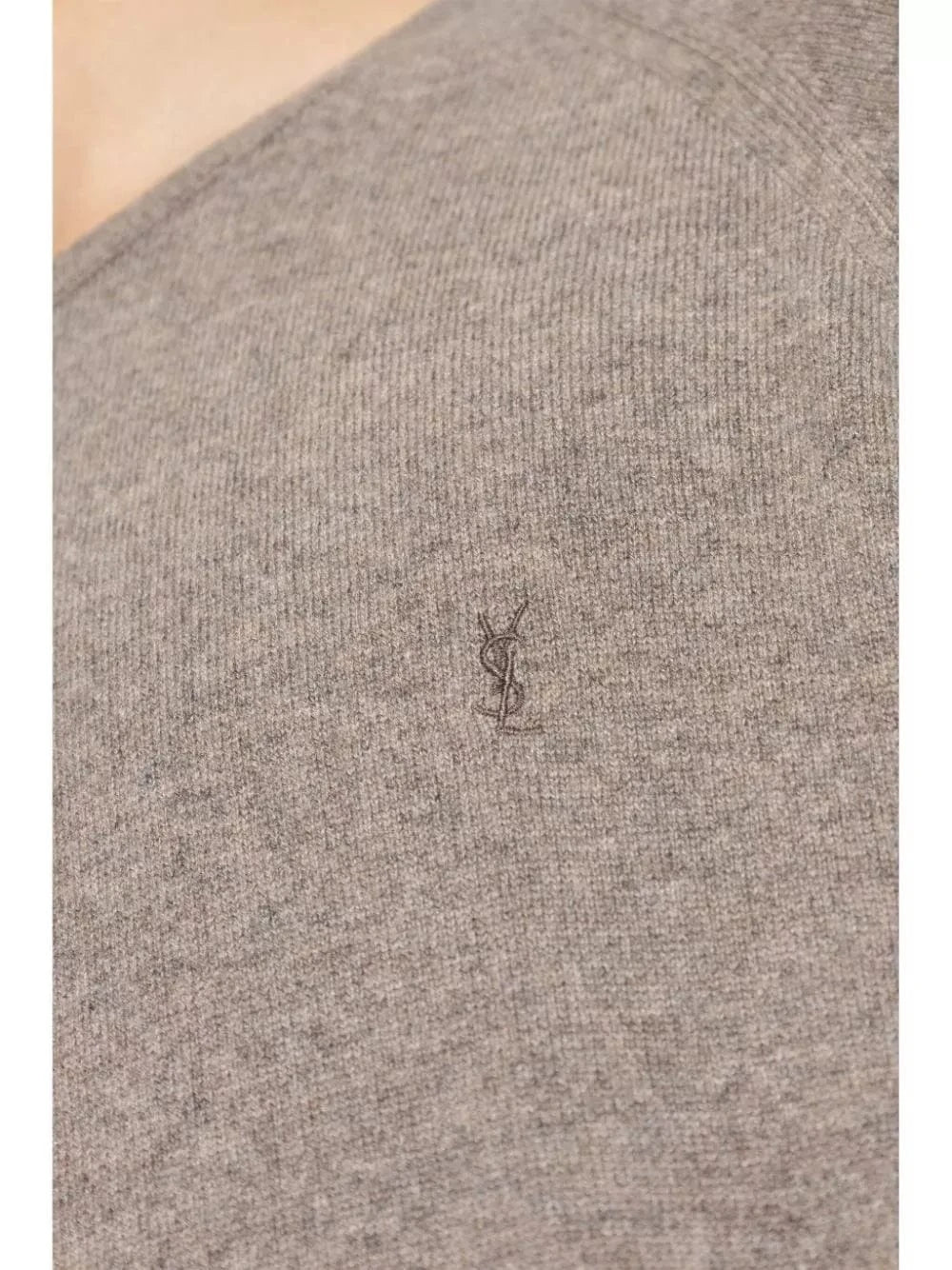 Saint Laurent Grey Cassandre Cashmere Sweater