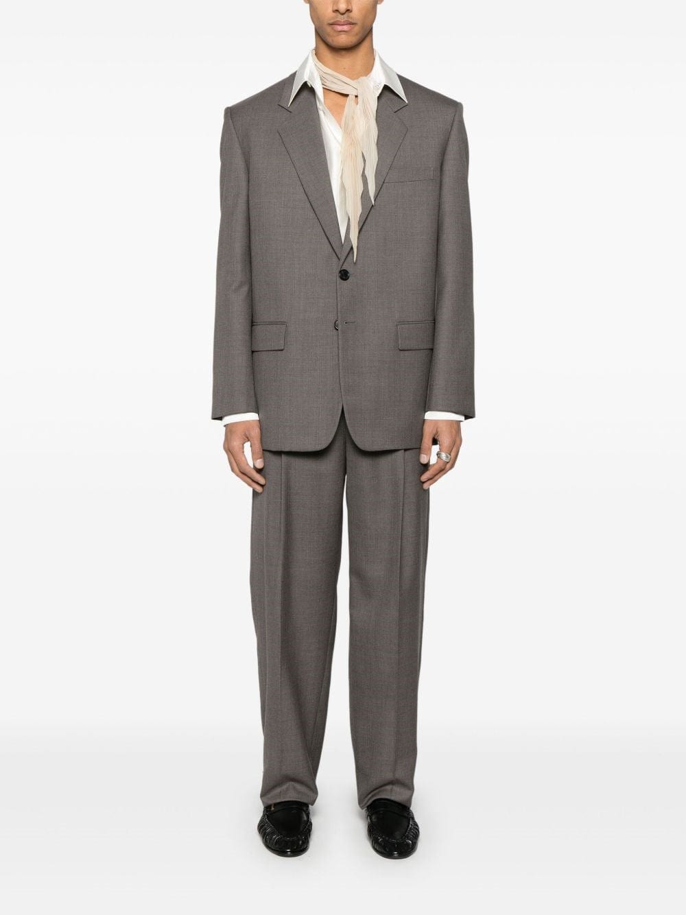 Saint Laurent High-Waisted Chiné Wool Trousers