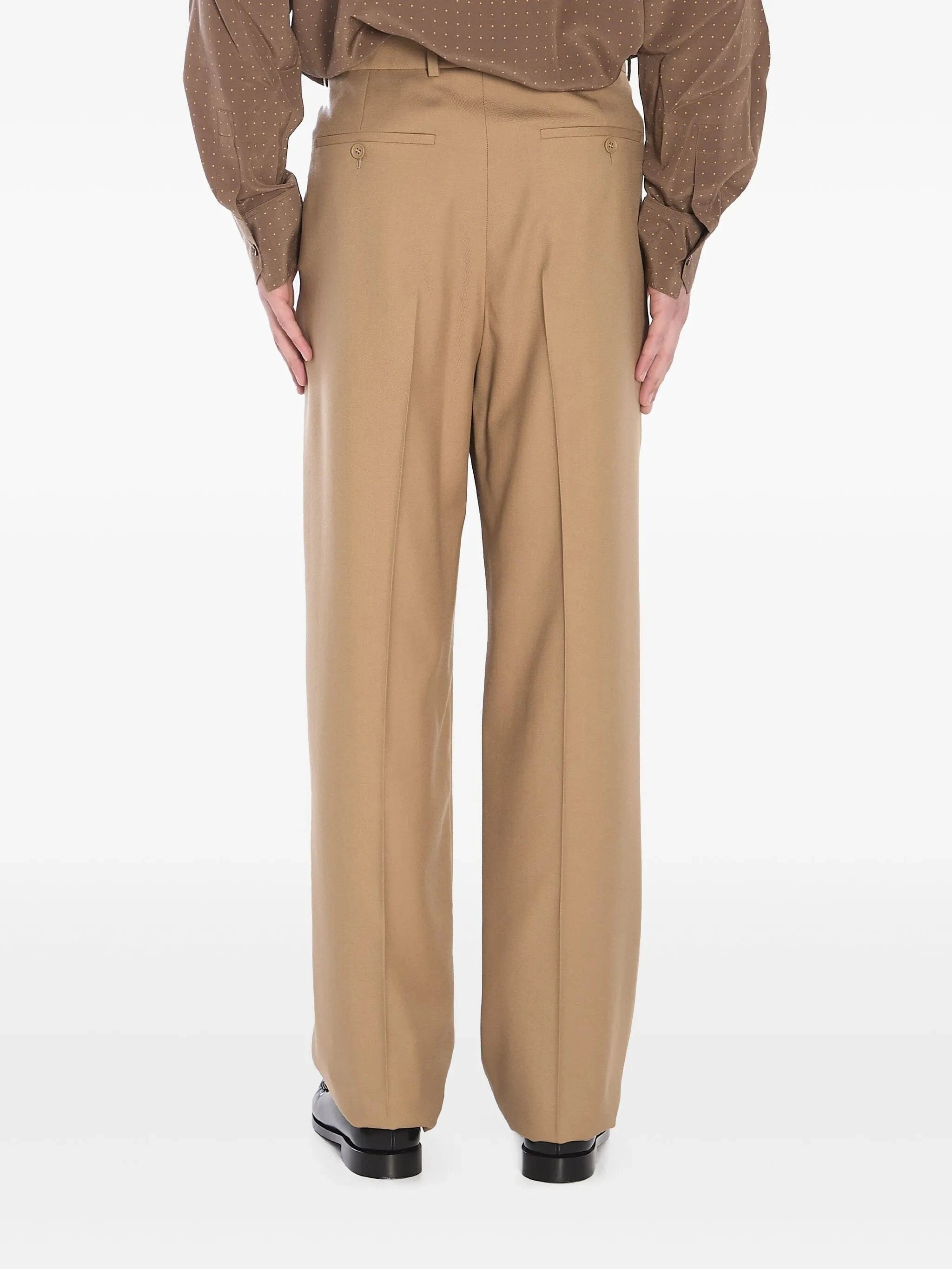 Saint Laurent High-Waisted Gabardine Wool Trousers