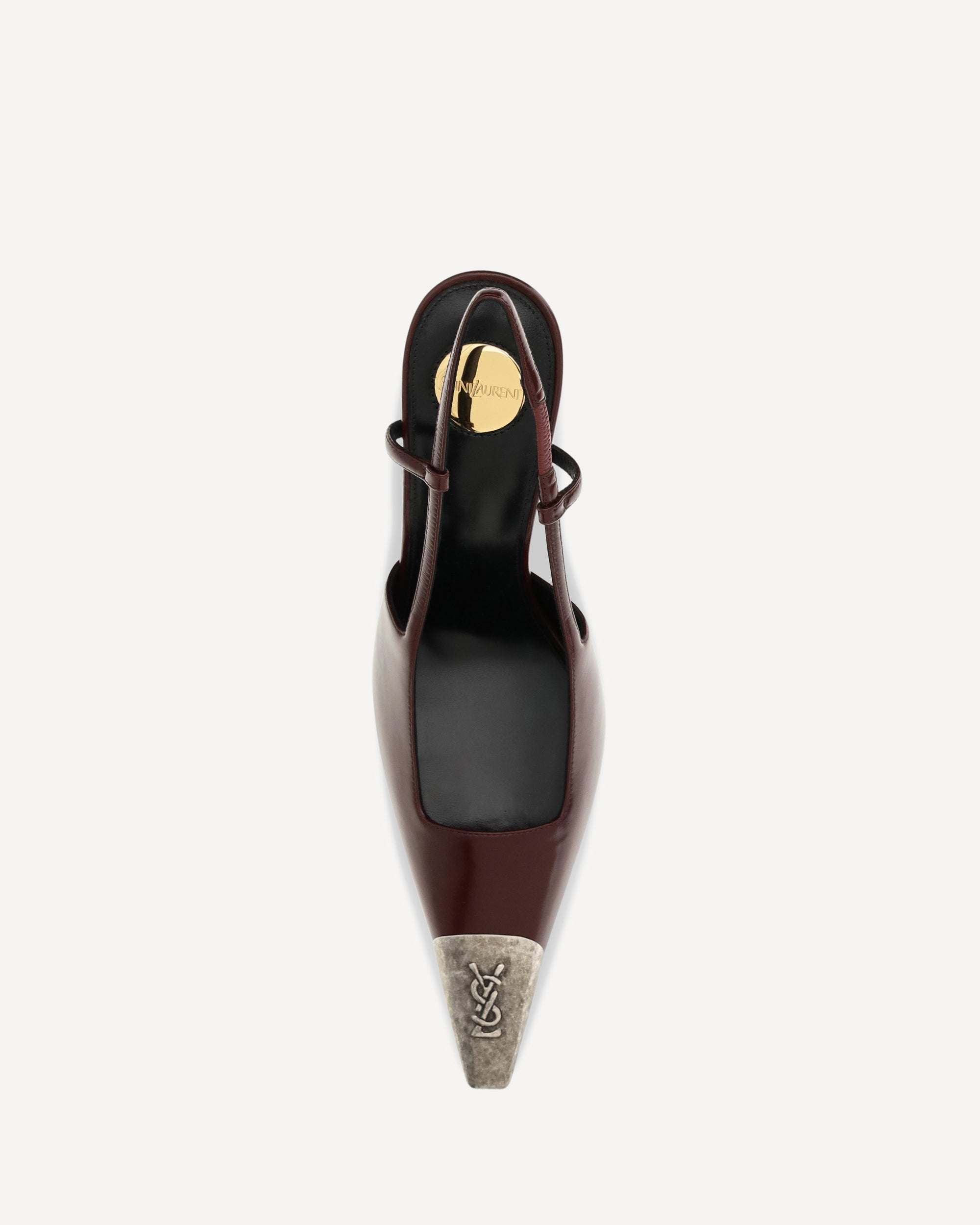 Saint Laurent حذاء جين الجلدي الناعم بكعب - alternate view